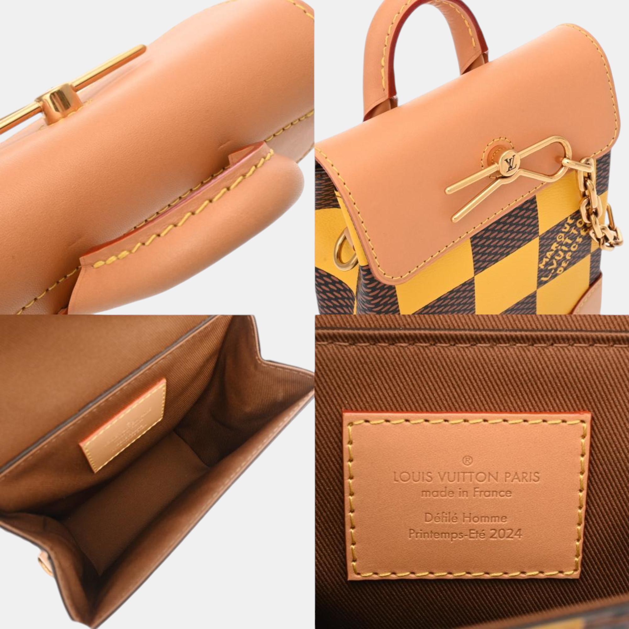 Louis Vuitton Yellow Canvas Damier Pop Nano Steamer Handbag