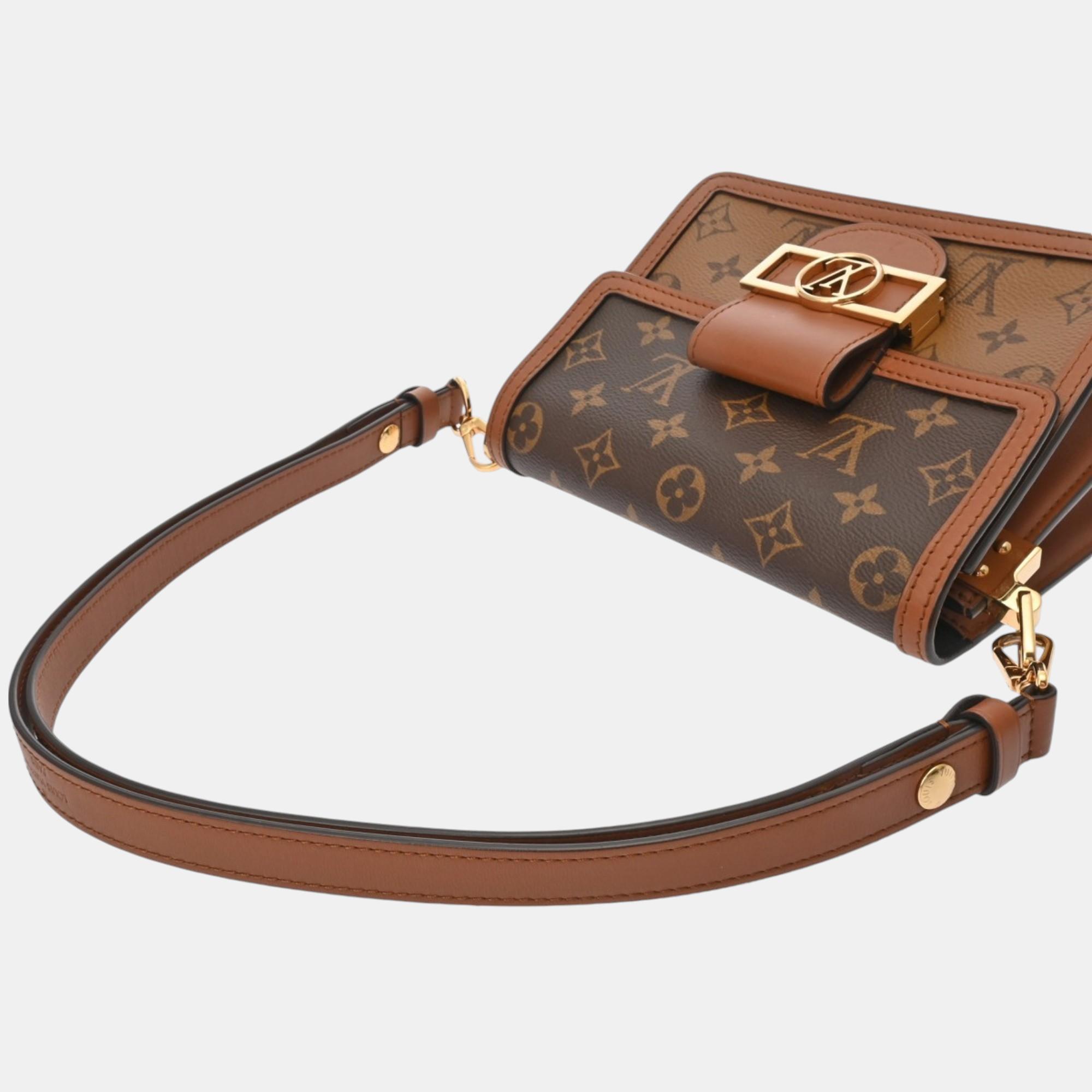 Louis Vuitton Brown Canvas Monogram Reverse Dauphine Mini Shoulder Bag