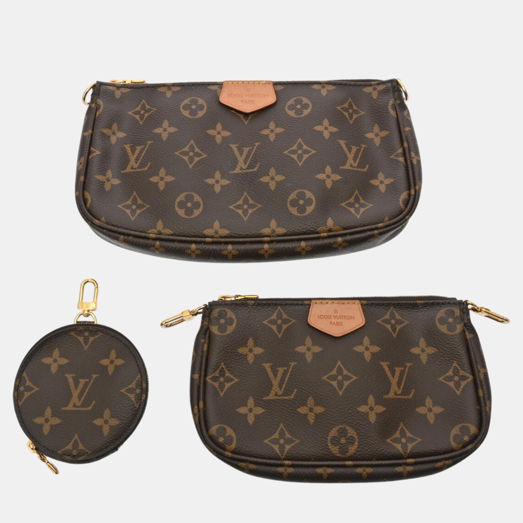 Louis Vuitton Rose Clair Canvas Monogram Multi Pochette Shoulder Bag