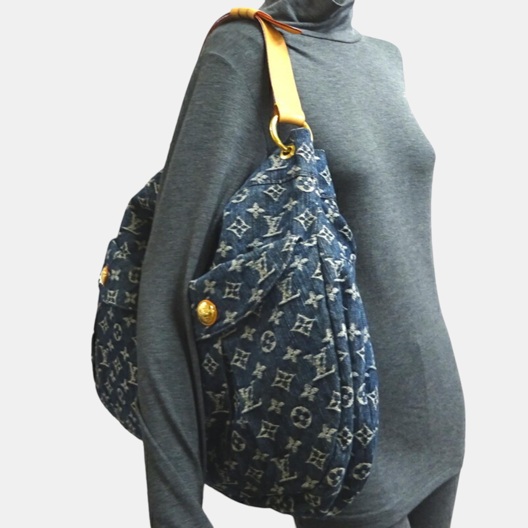 Louis Vuitton Monogram Denim Blue Daily GM Shoulder Bag