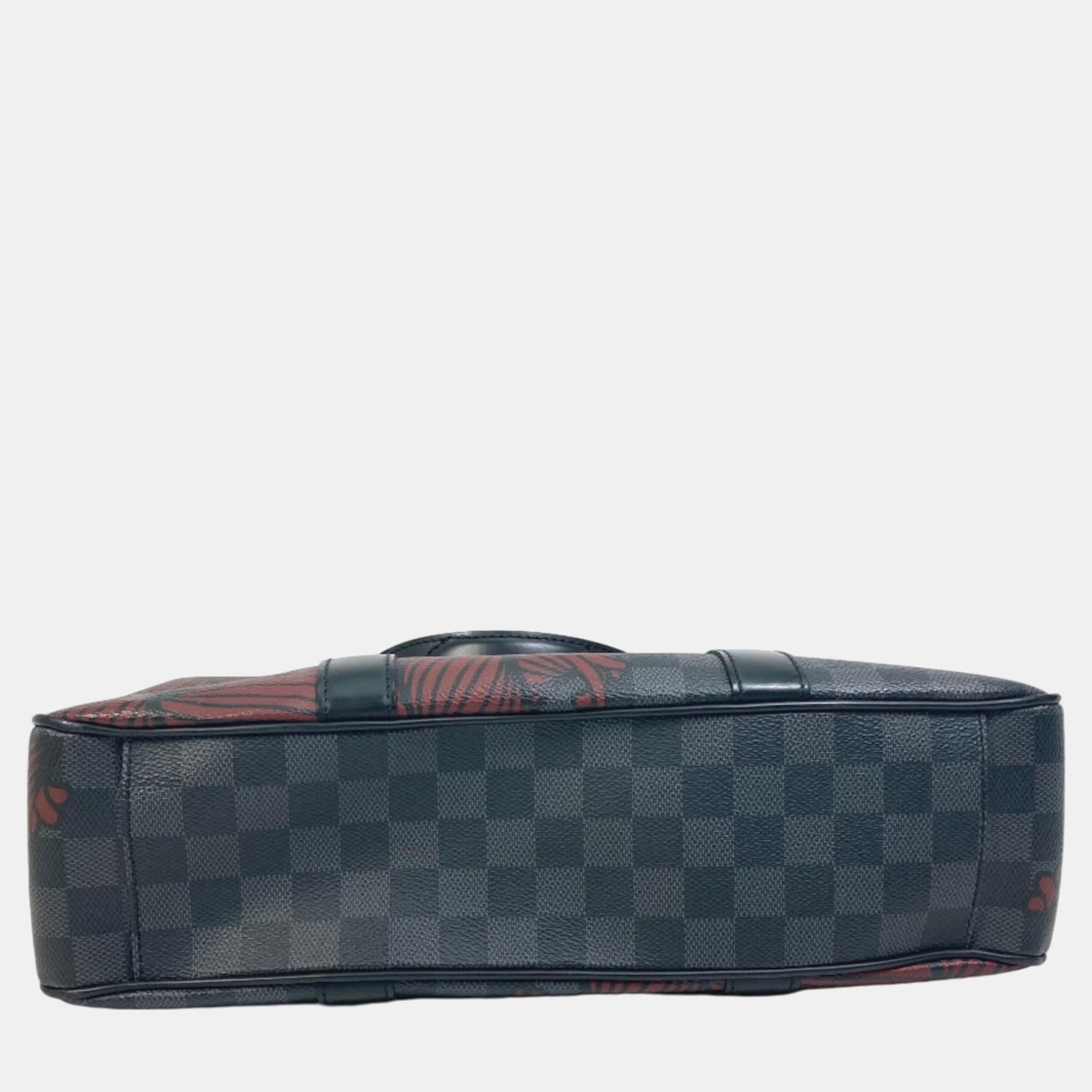 Louis Vuitton Black X Red Based Damier Graphite Tote Bag