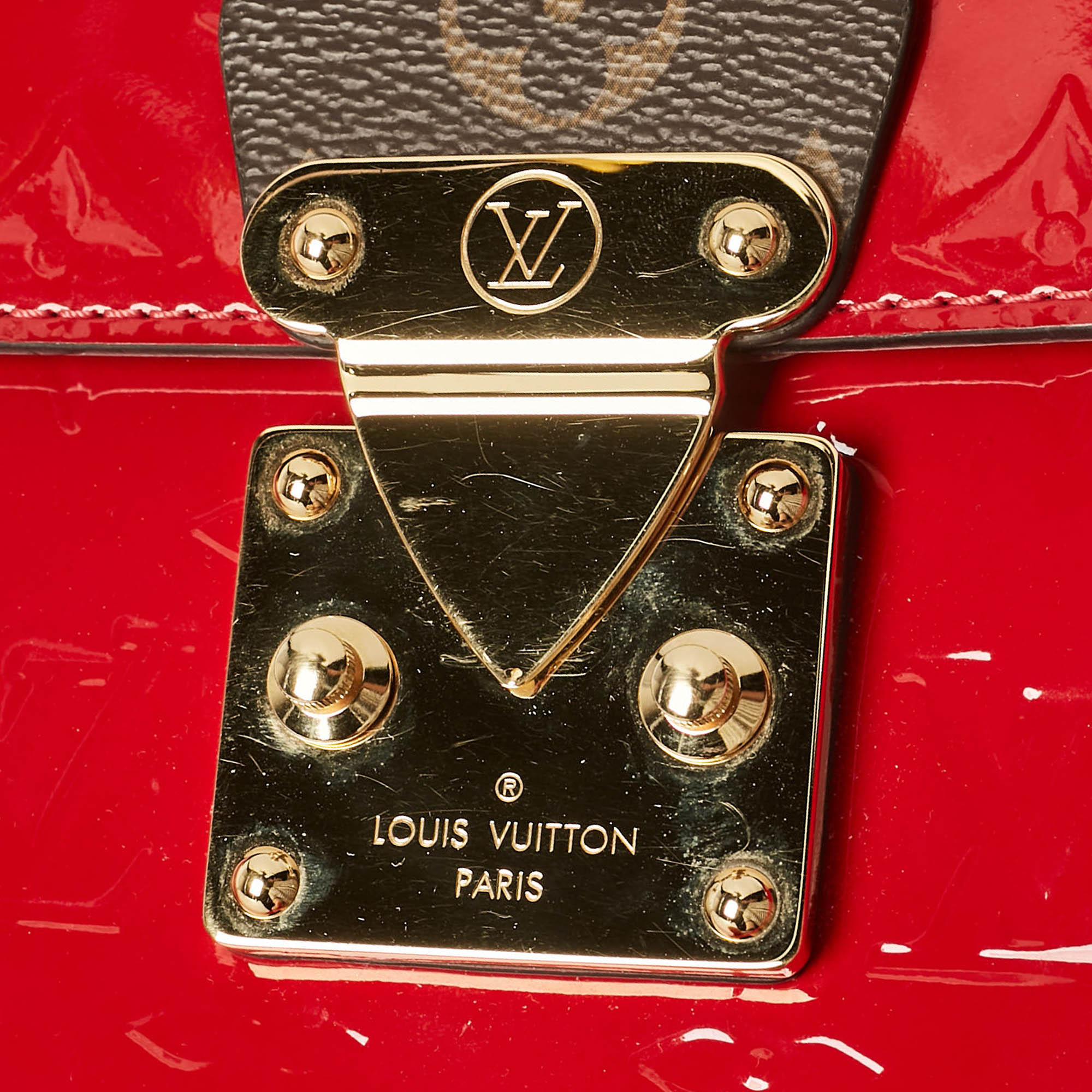 Louis Vuitton Scarlet Monogram Vernis And Epi Leather Spring Street Bag