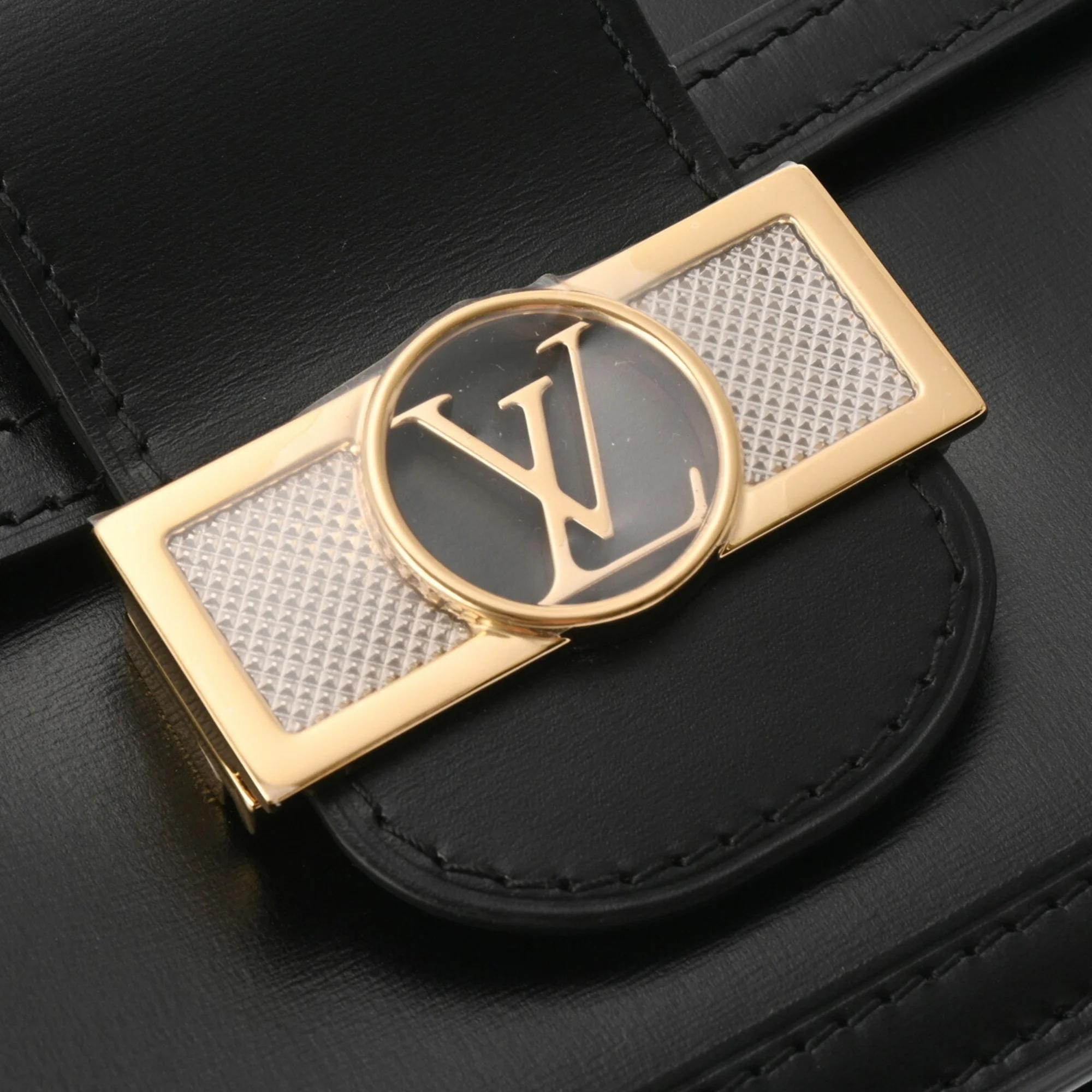 Louis Vuitton Black Leather Dauphine MM Chain Shoulder Bag