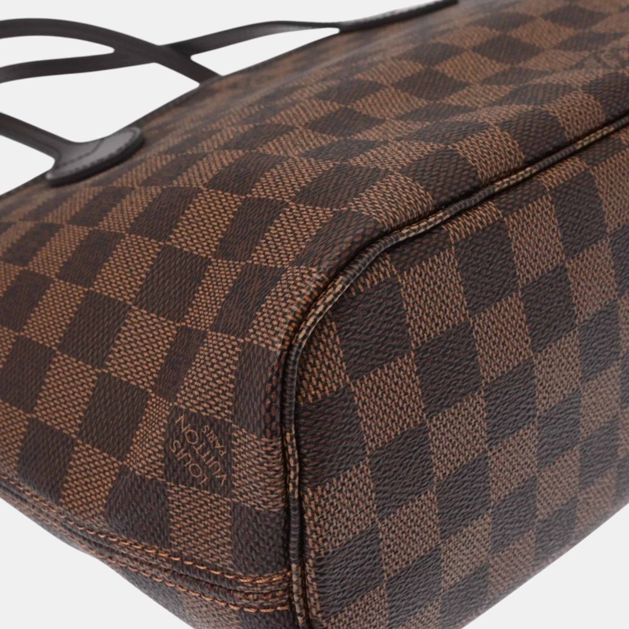 Louis Vuitton Damier Neverfull Pm Brown Canvas Handbag