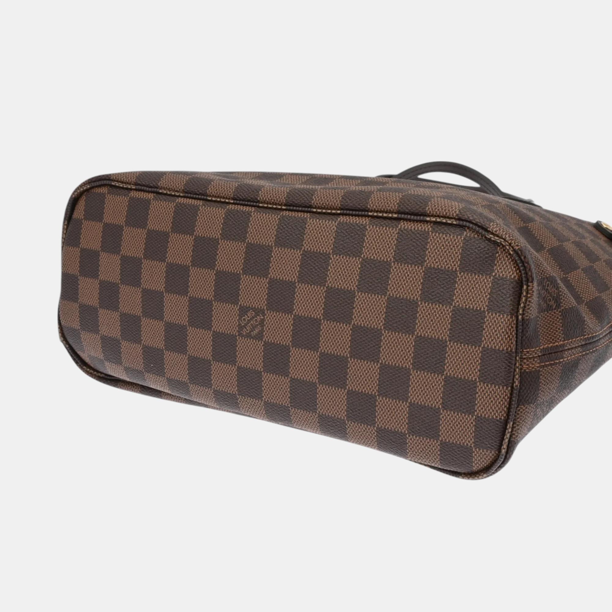 Louis Vuitton Damier Neverfull Pm Brown Canvas Handbag