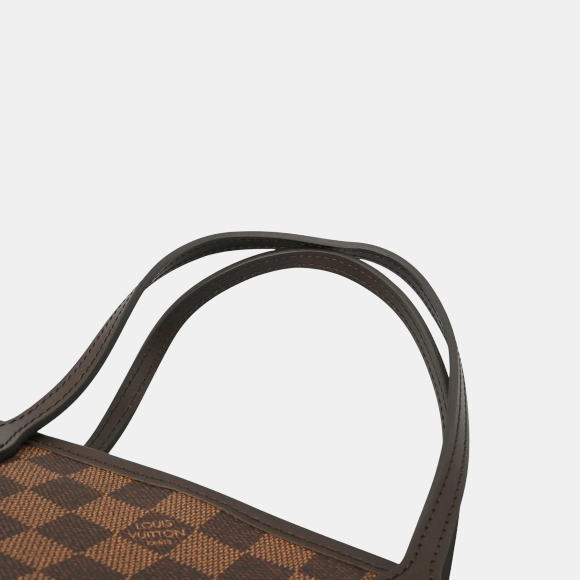 Louis Vuitton Damier Neverfull Pm Brown Canvas Handbag