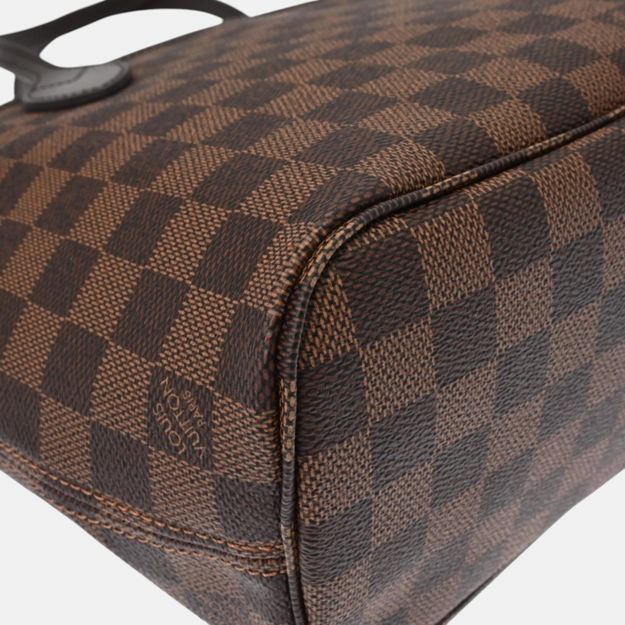 Louis Vuitton Damier Neverfull Pm Brown Canvas Handbag