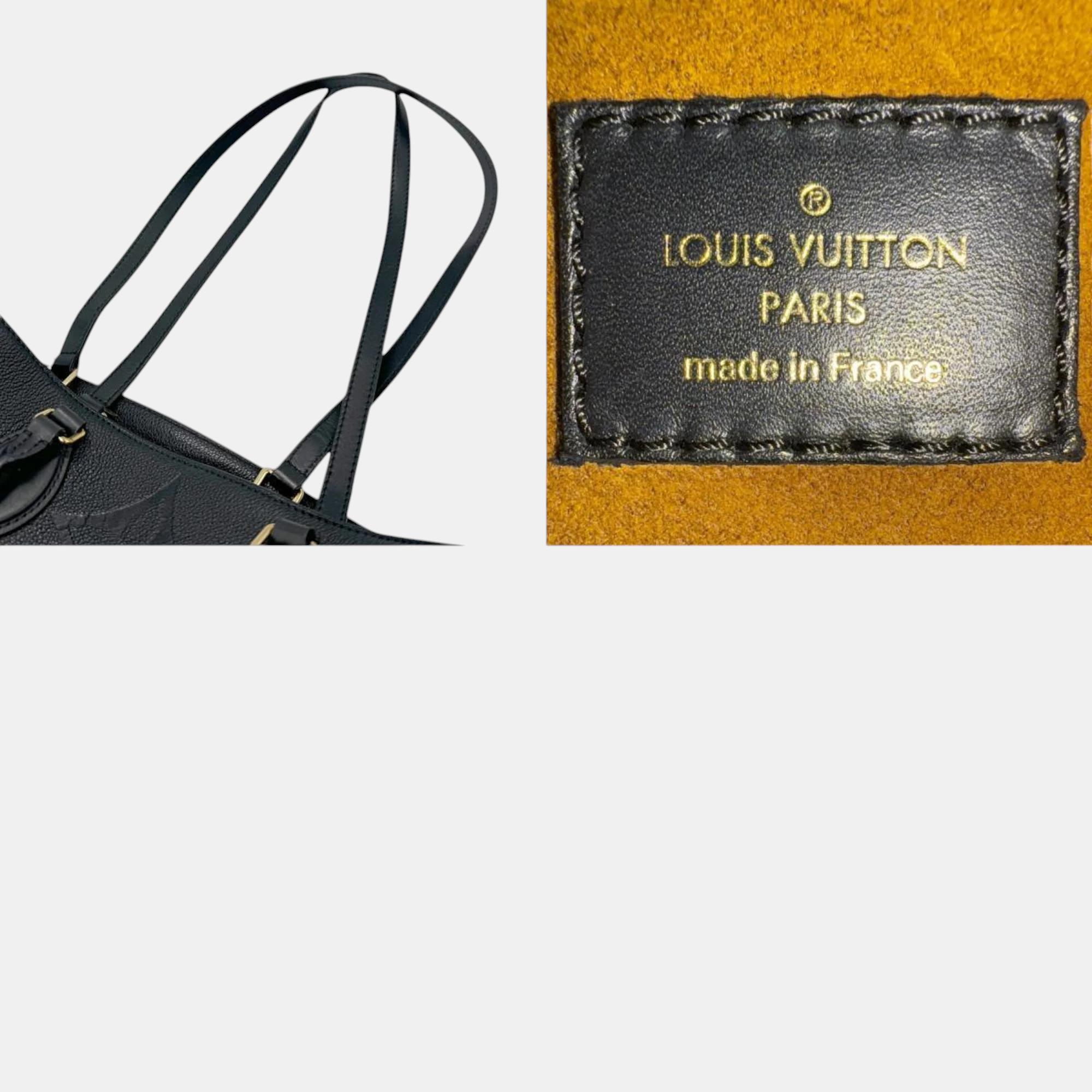 Louis Vuitton Leather Black Gold Monogram Empreinte On The Go Gm Handbag