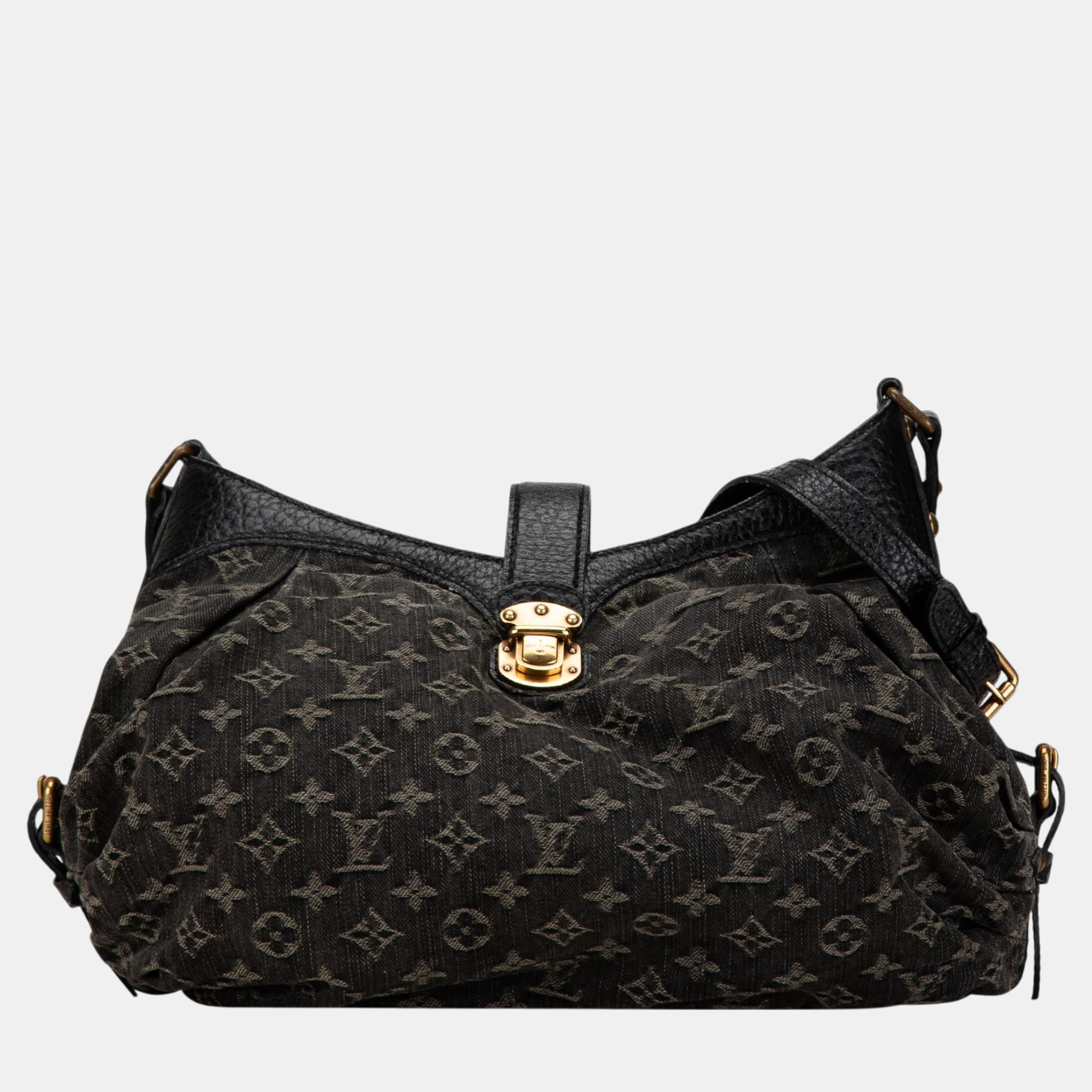 Louis Vuitton Black Monogram Denim XS