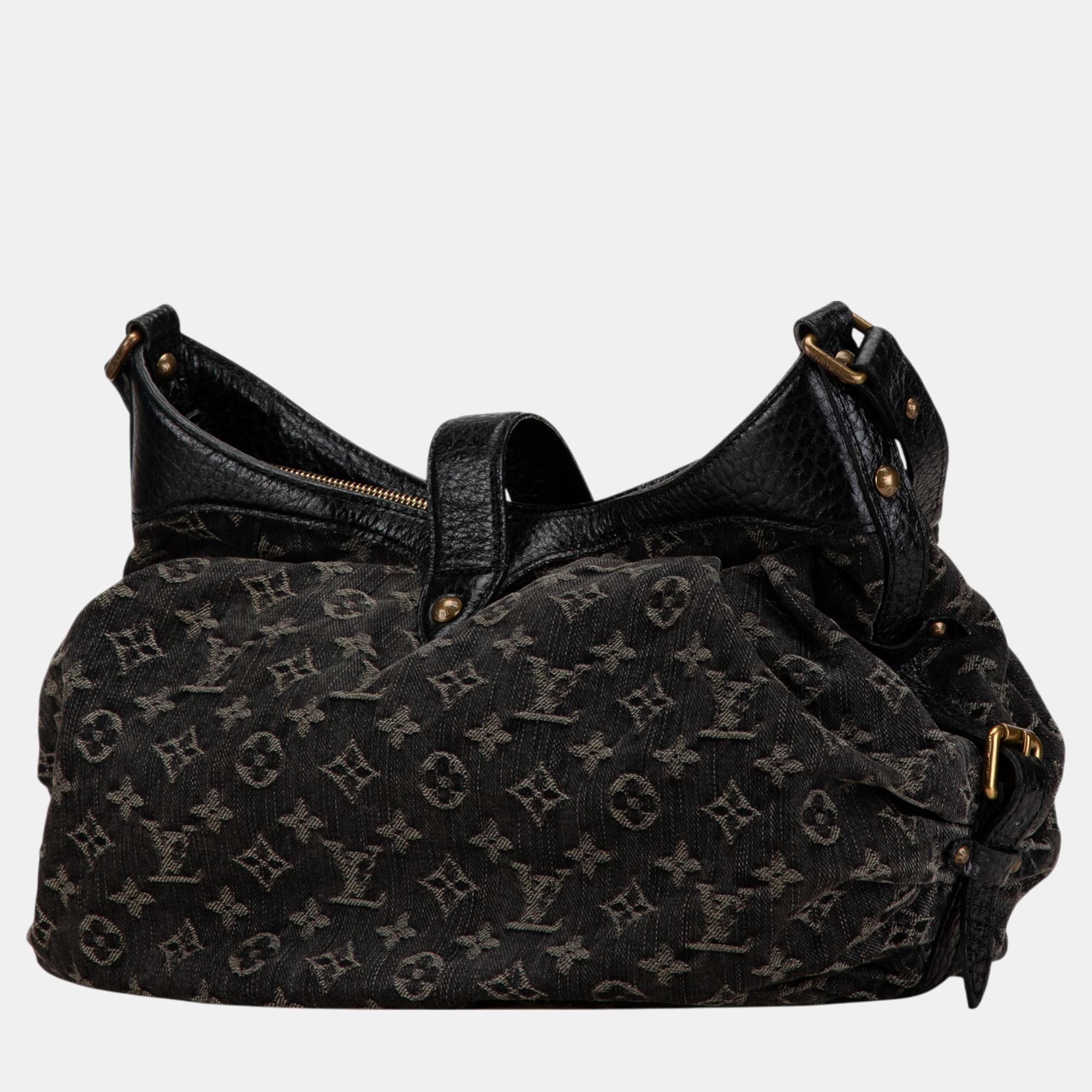 Louis Vuitton Black Monogram Denim XS