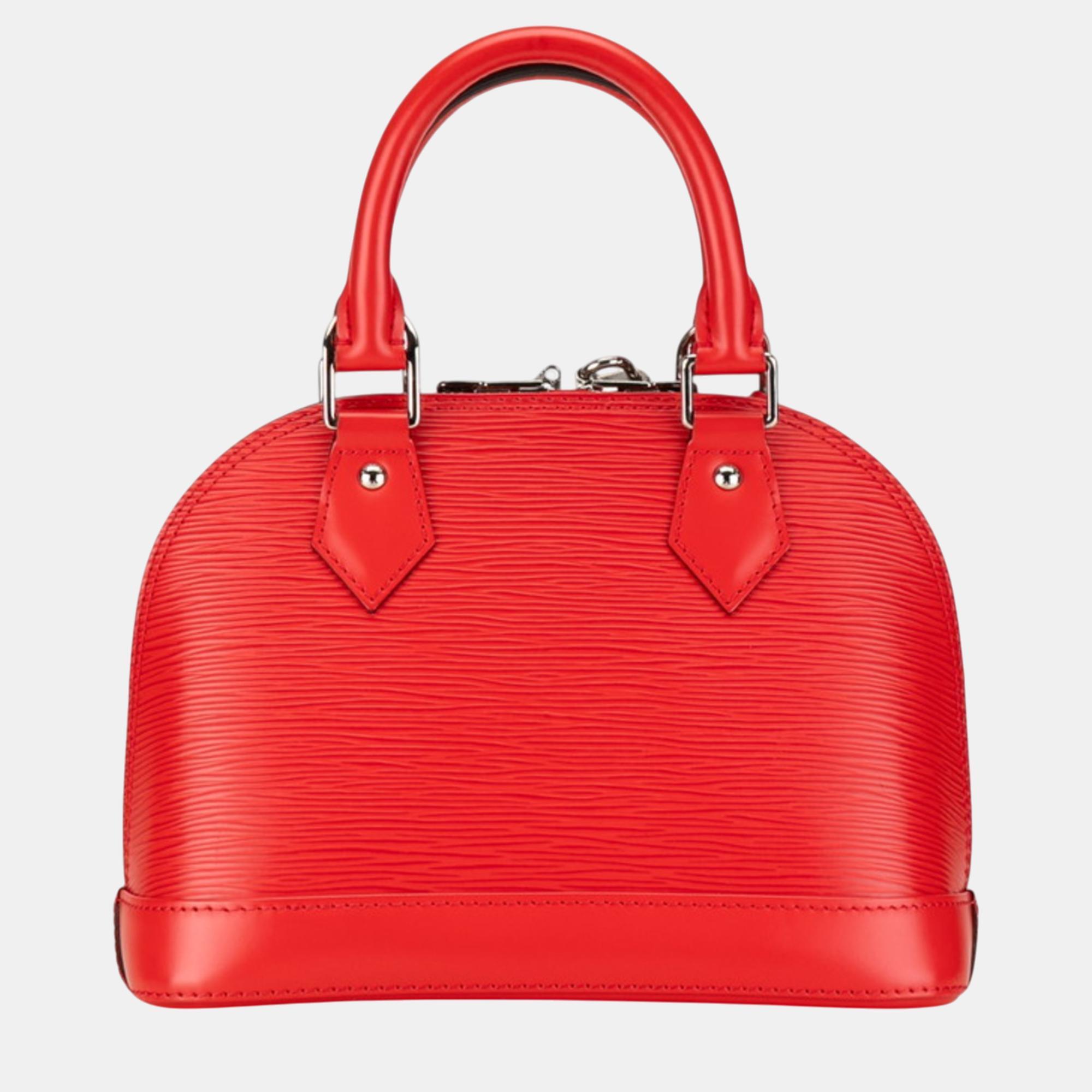 Louis Vuitton Coquelicot Red Leather Epi Alma BB Handbag