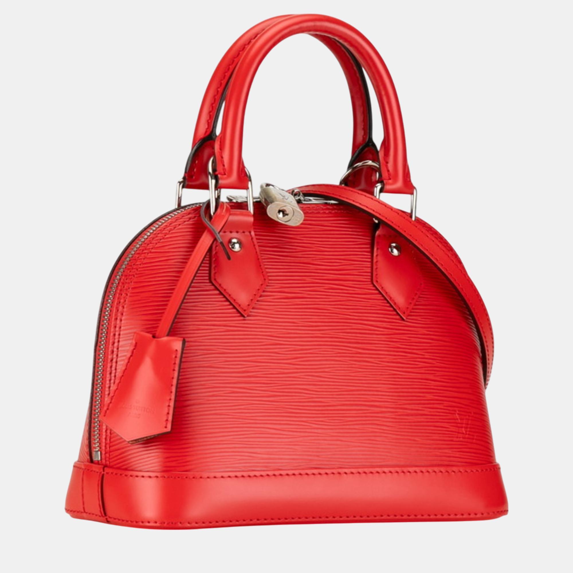 Louis Vuitton Coquelicot Red Leather Epi Alma BB Handbag