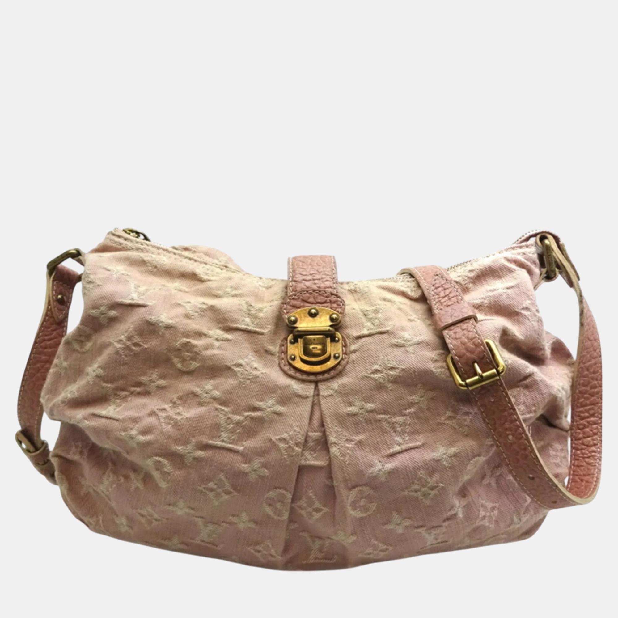 Louis Vuitton Monogram Denim Pink Slightly Shoulder Bag