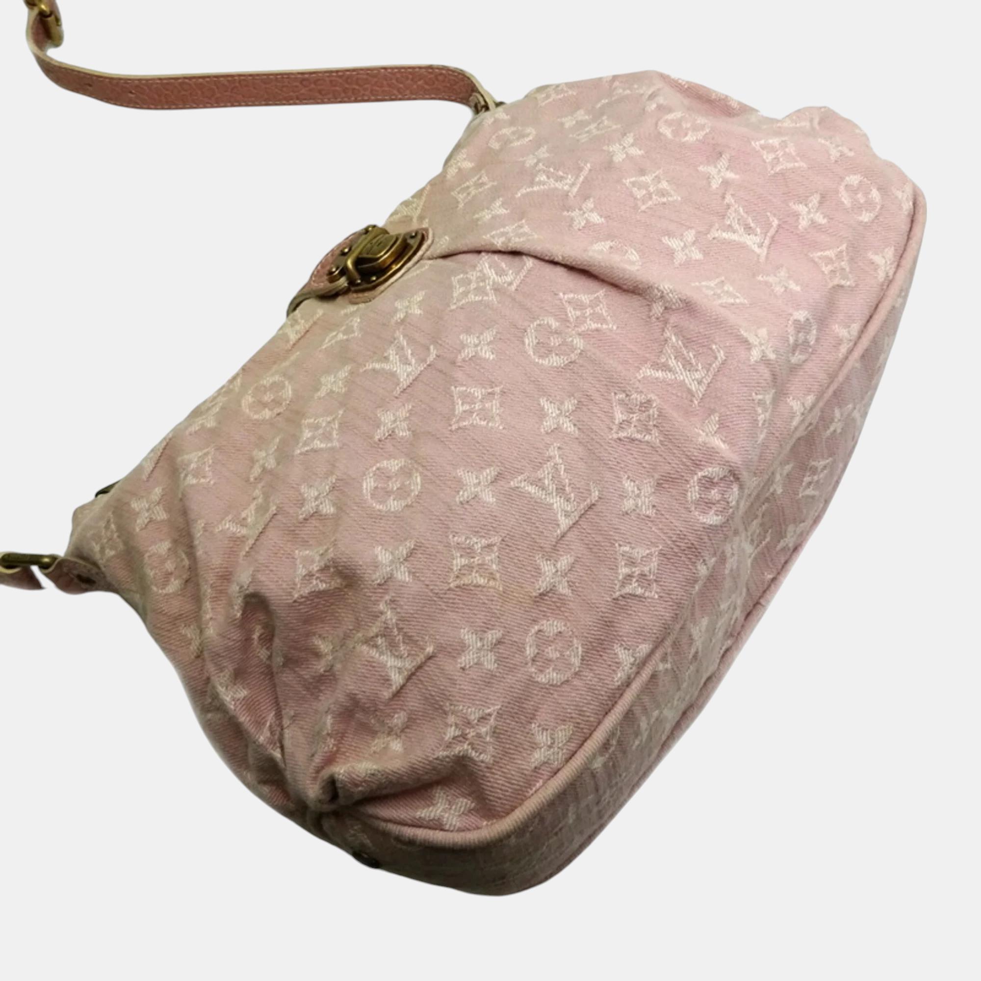 Louis Vuitton Monogram Denim Pink Slightly Shoulder Bag