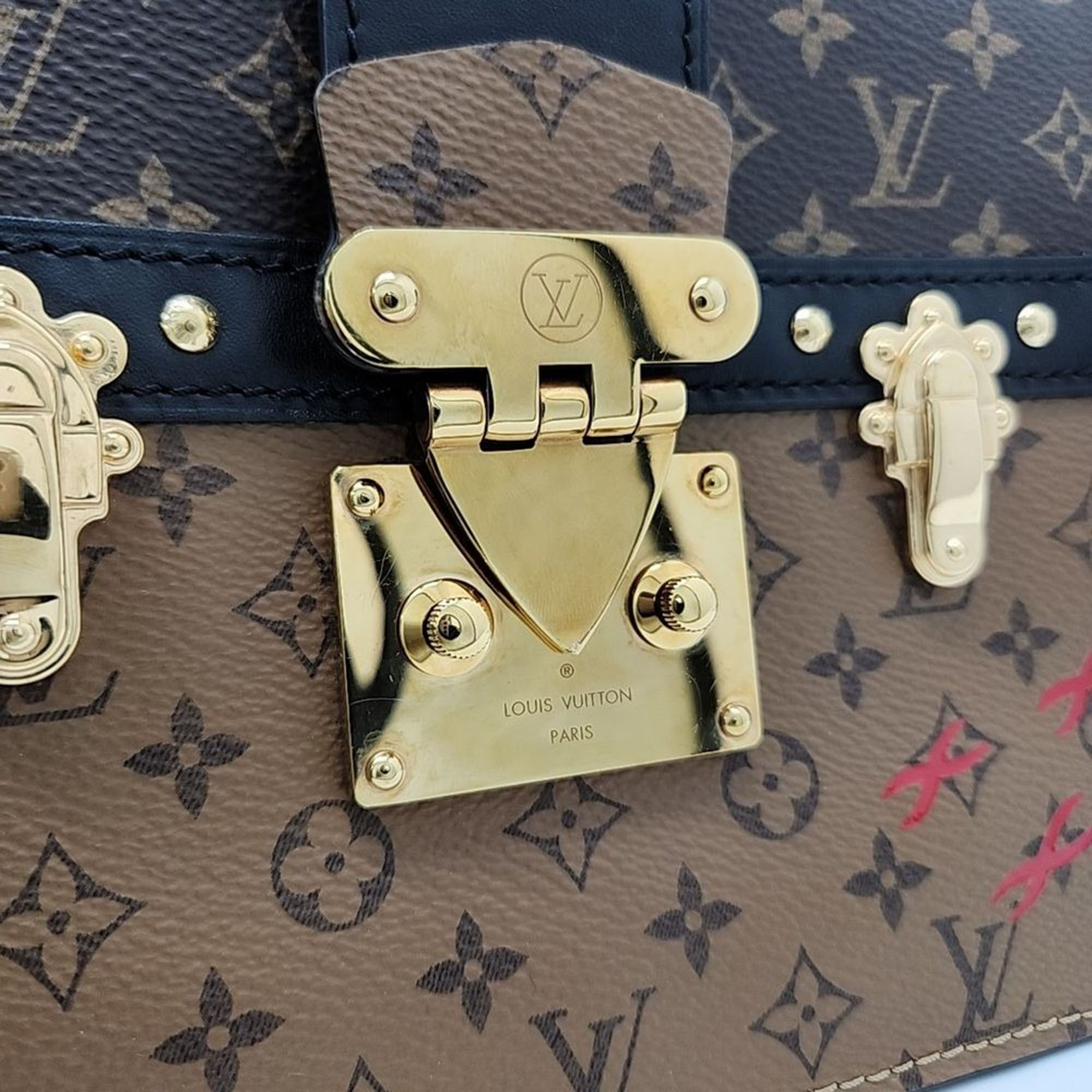 Louis Vuitton Monogram Reverse Trunk Clutch And Shoulder Bag