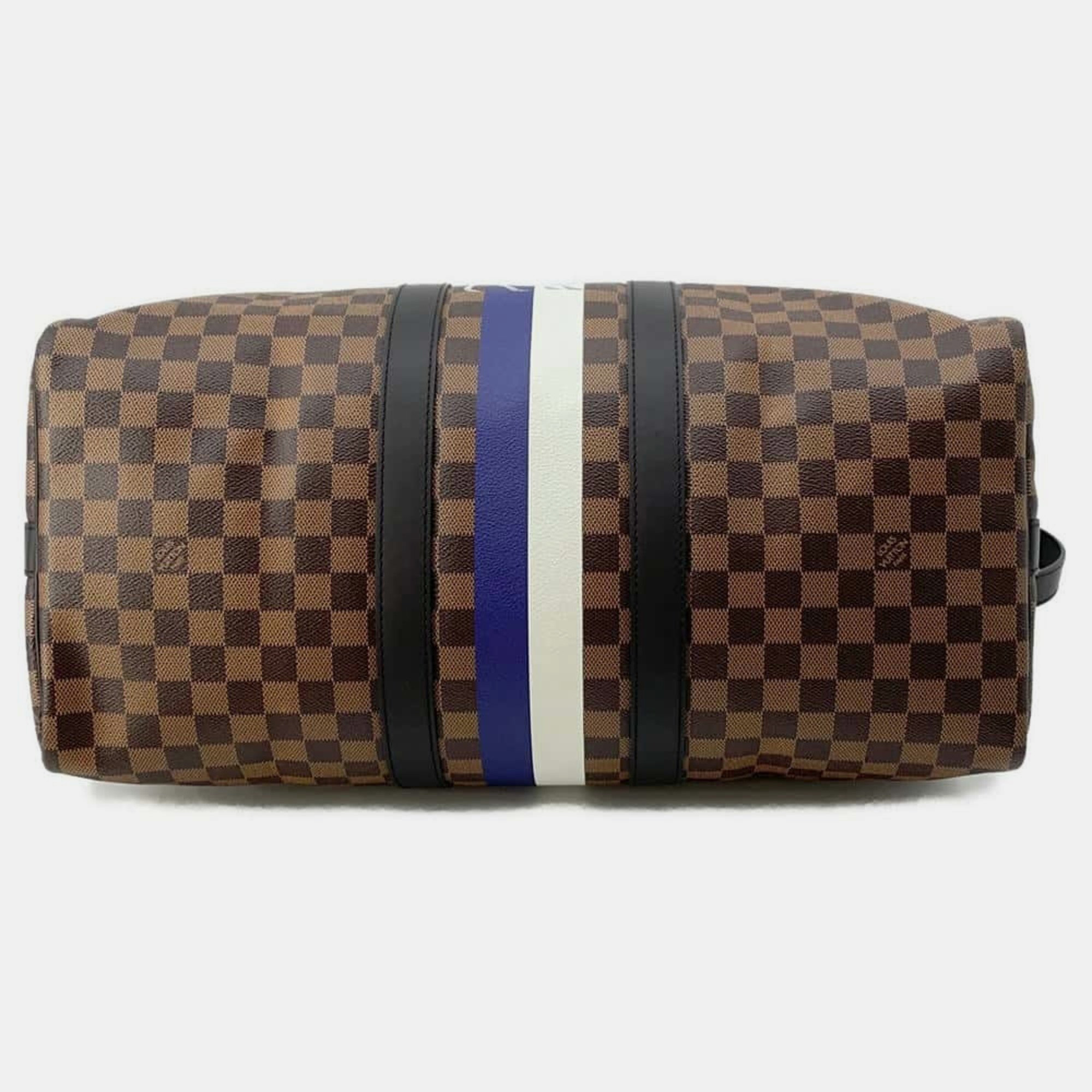 Louis Vuitton Damier Ebene Keepall Bandouliere Boston Bag