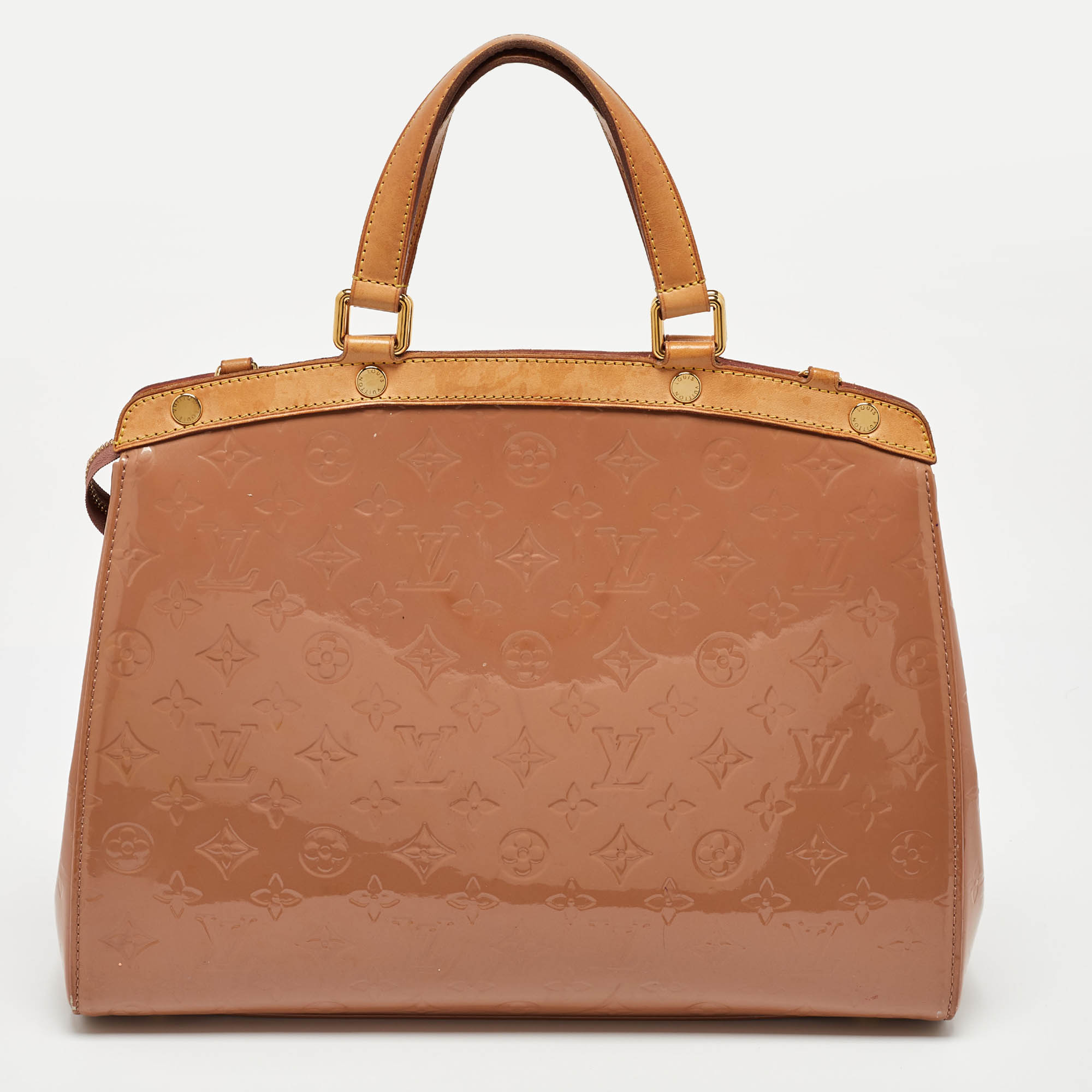 Louis Vuitton Rose Velours Monogram Vernis GM Brea Bag