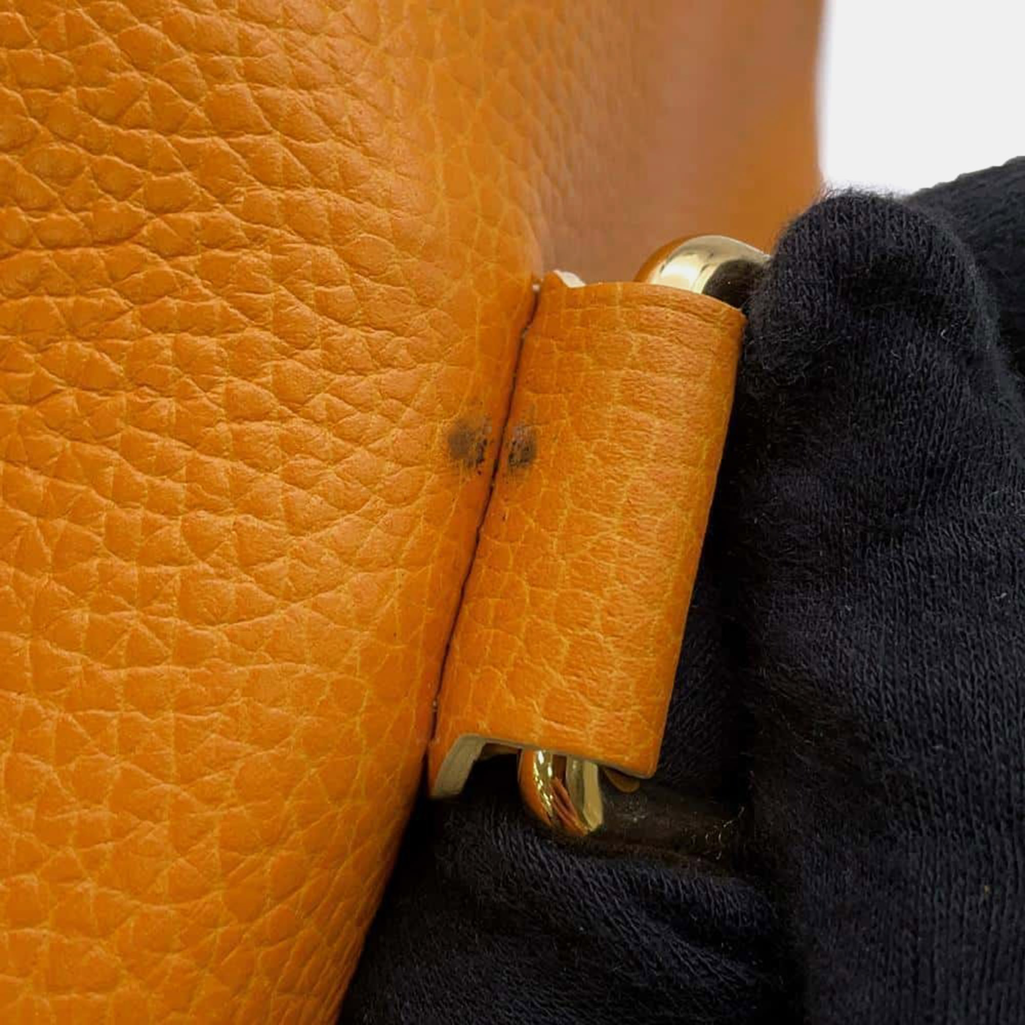 Louis Vuitton Jaune Tobaco Leather Carryall Bag