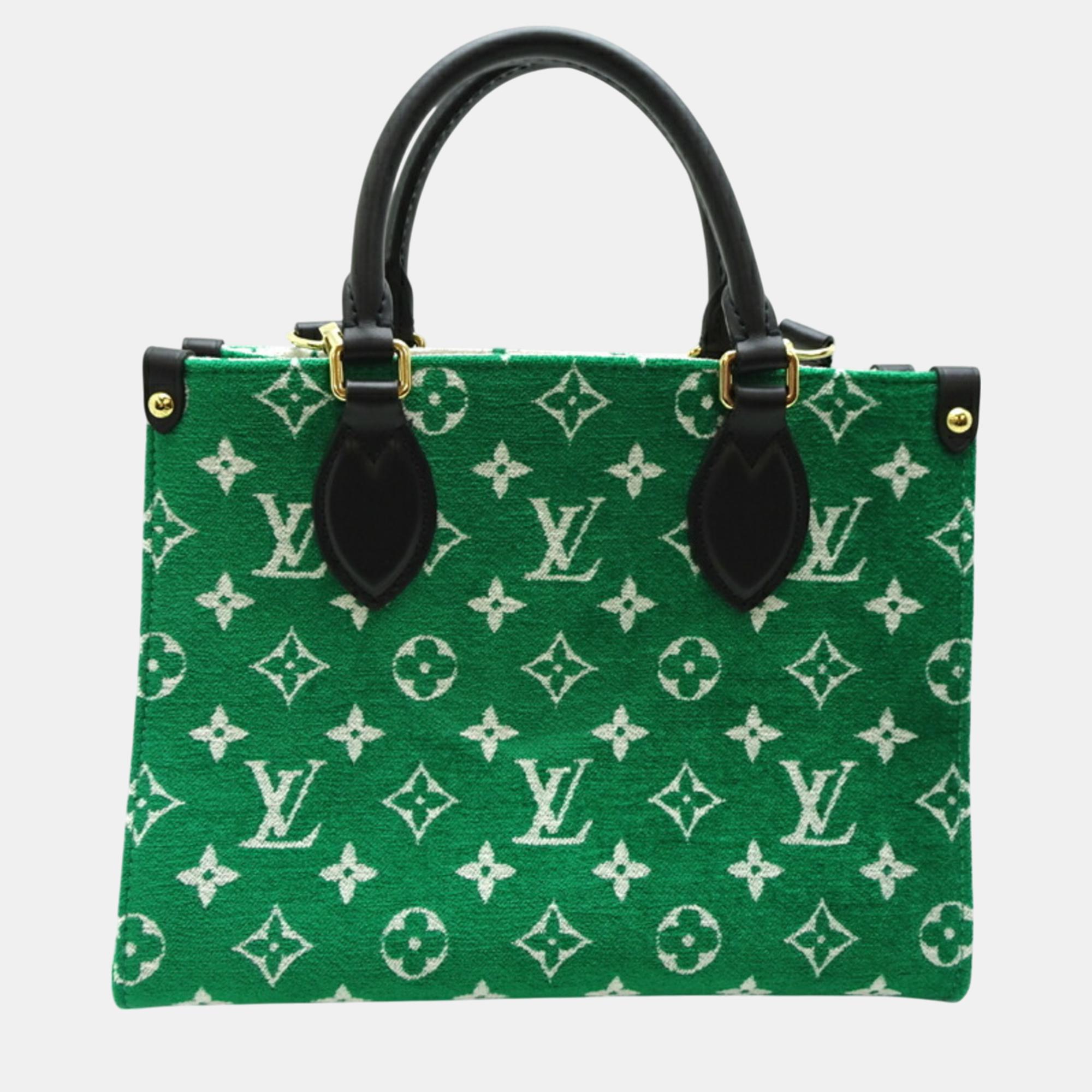 Louis Vuitton Velvet Green Lv Match On The Go Pm Handbag