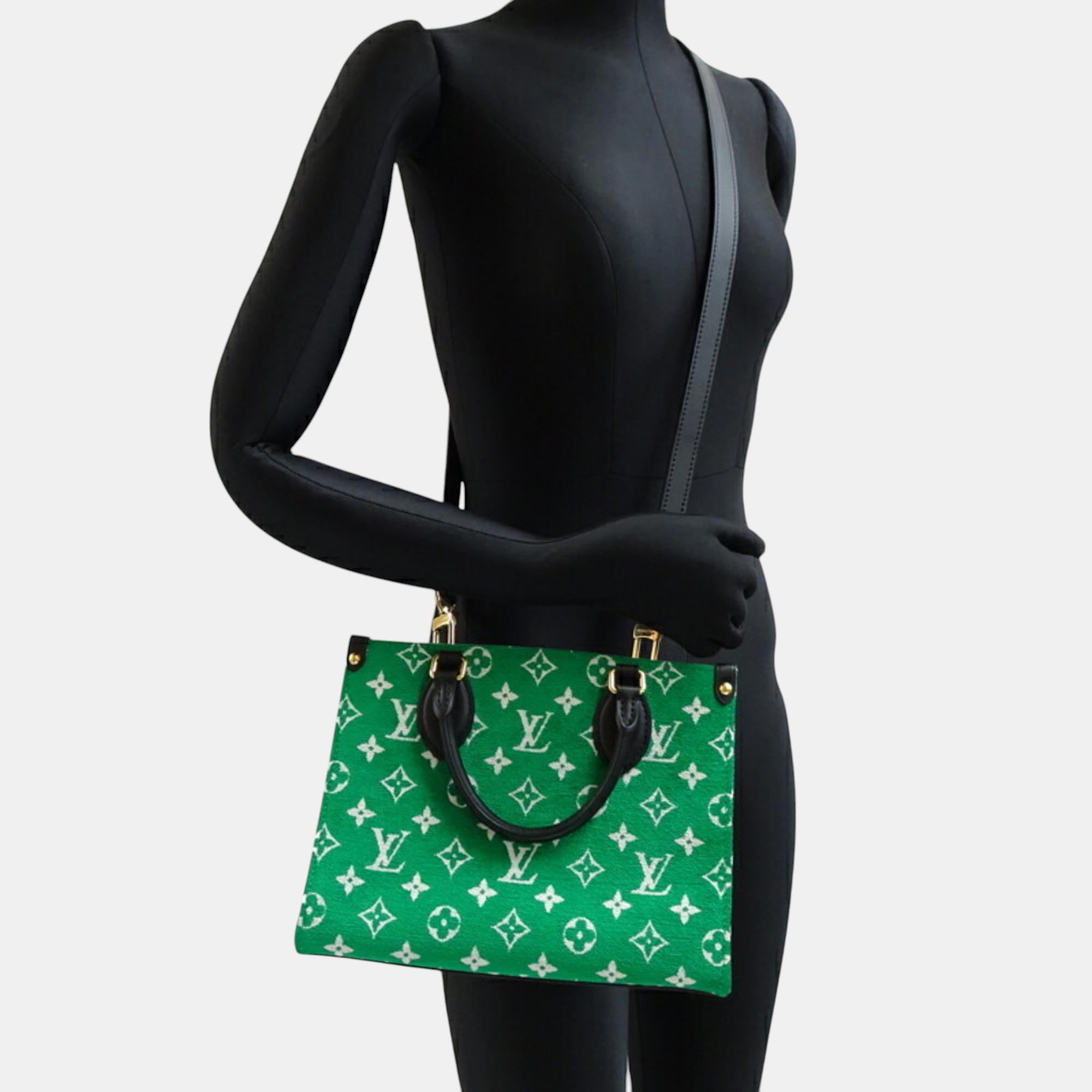 Louis Vuitton Velvet Green Lv Match On The Go Pm Handbag