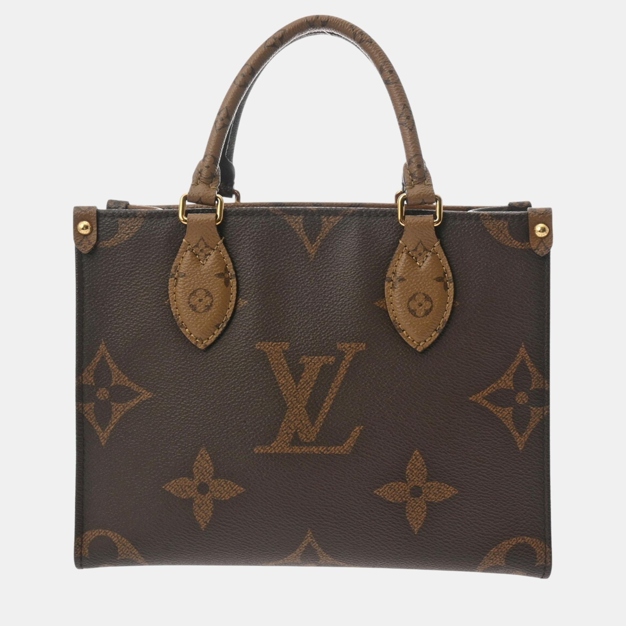 Louis Vuitton Brown Canvas Monogram Reverse On The Go Pm Handbag