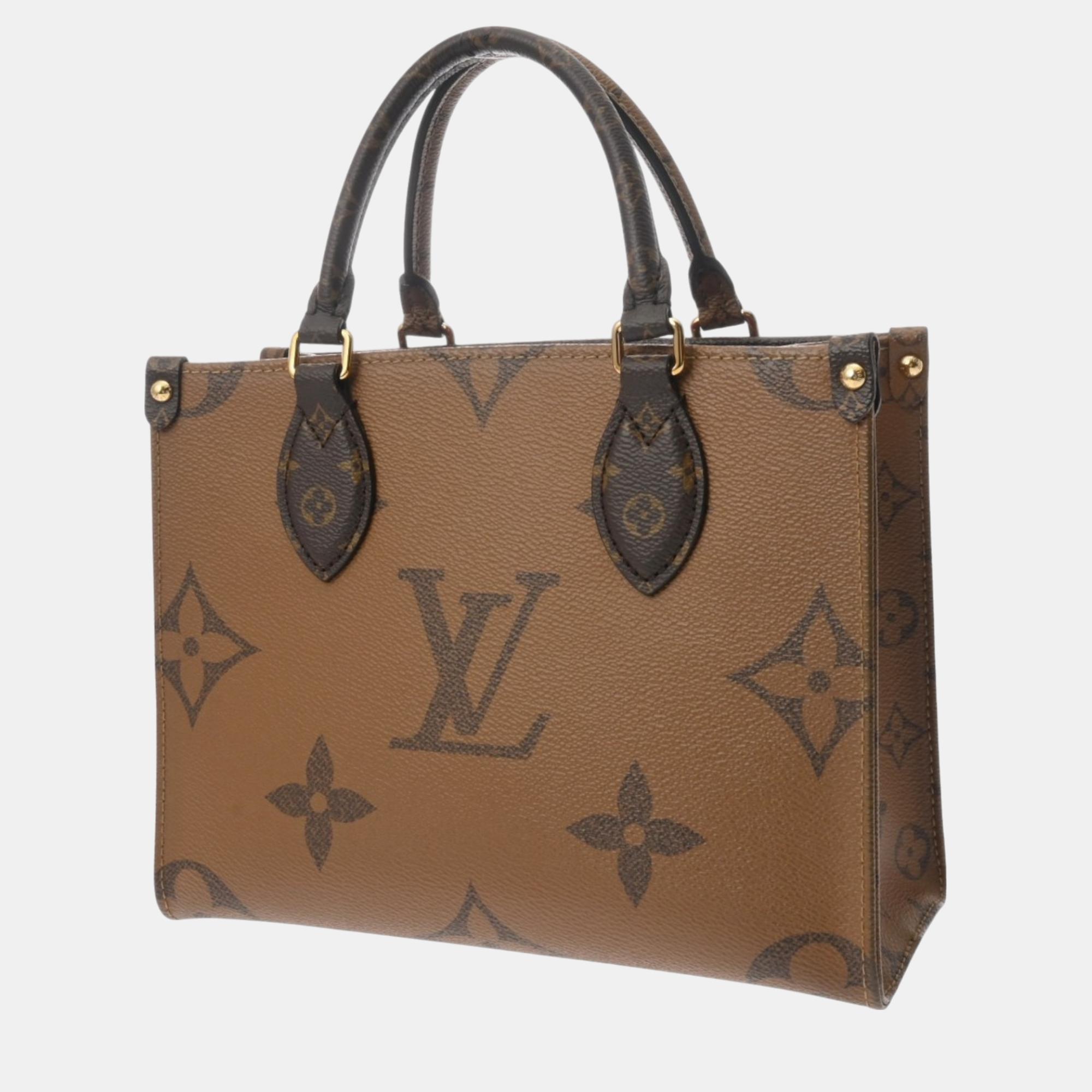 Louis Vuitton Brown Canvas Monogram Reverse On The Go Pm Handbag