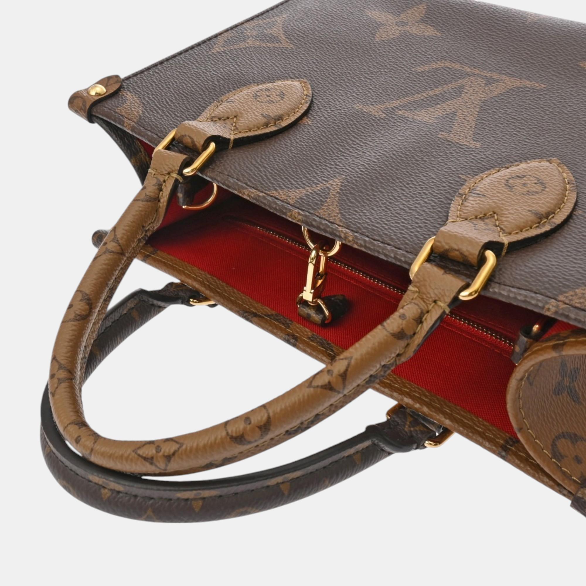 Louis Vuitton Brown Canvas Monogram Reverse On The Go Pm Handbag