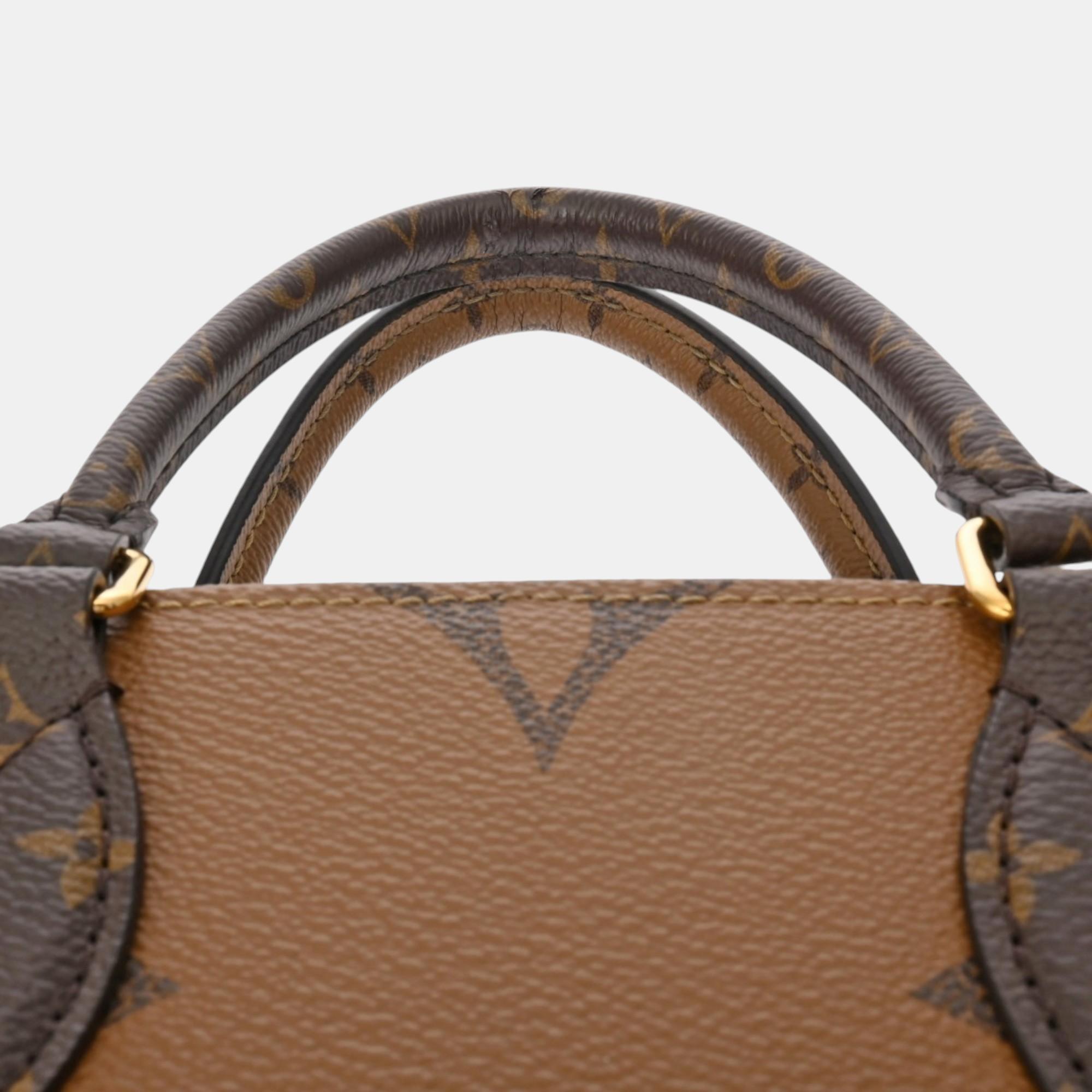 Louis Vuitton Brown Canvas Monogram Reverse On The Go Pm Handbag