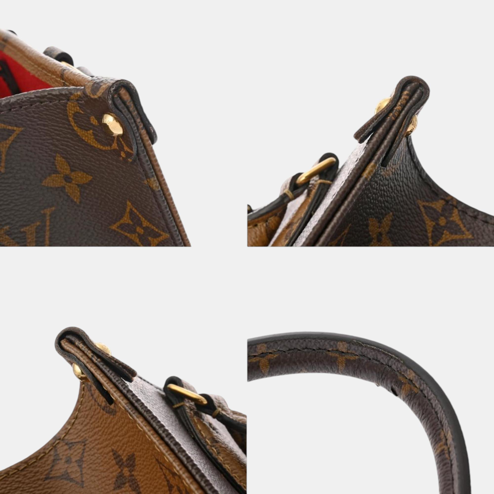 Louis Vuitton Brown Canvas Monogram Reverse On The Go Pm Handbag