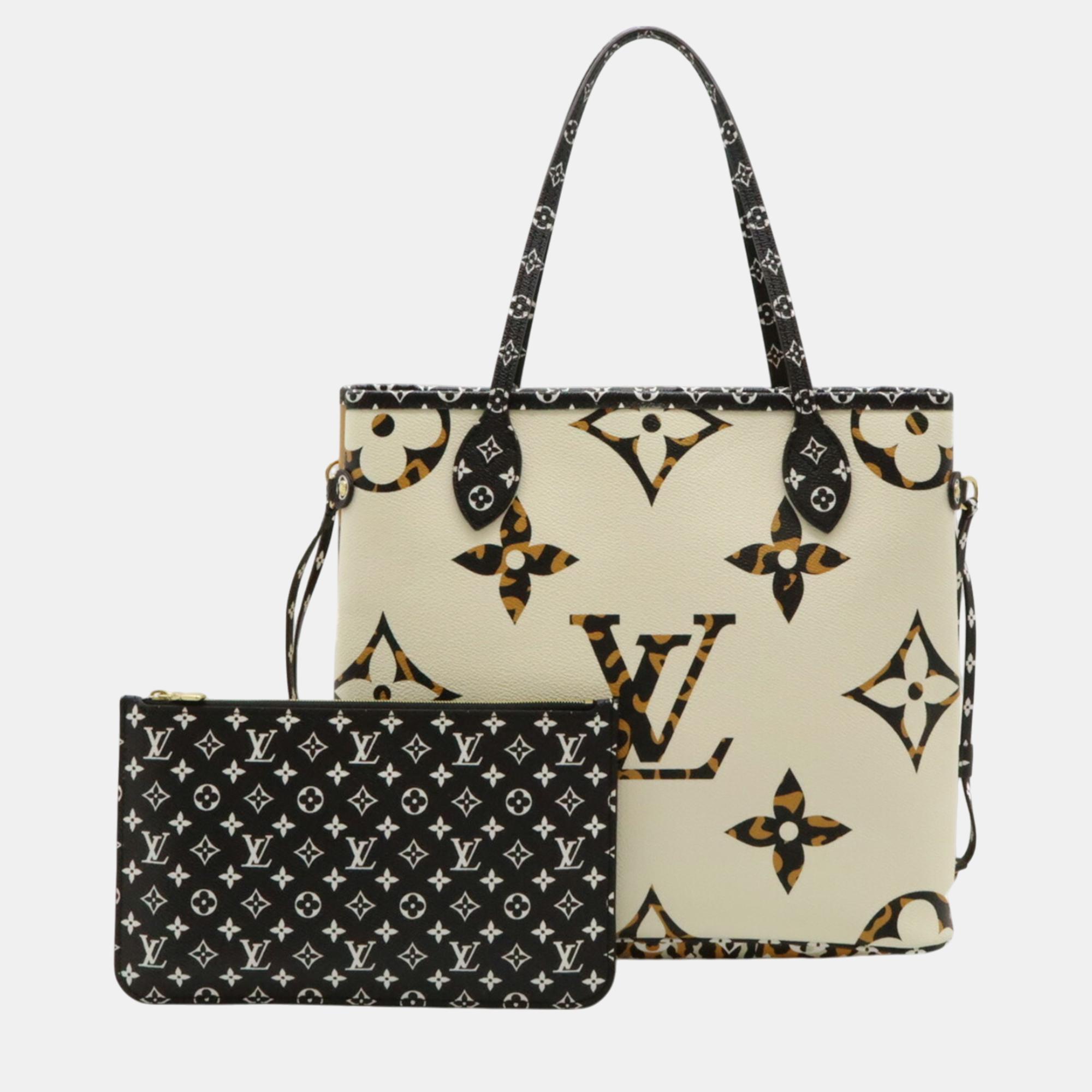 Louis Vuitton Ivory Camel Giant Monogram Jungle Neverfull Mm Tote Bag