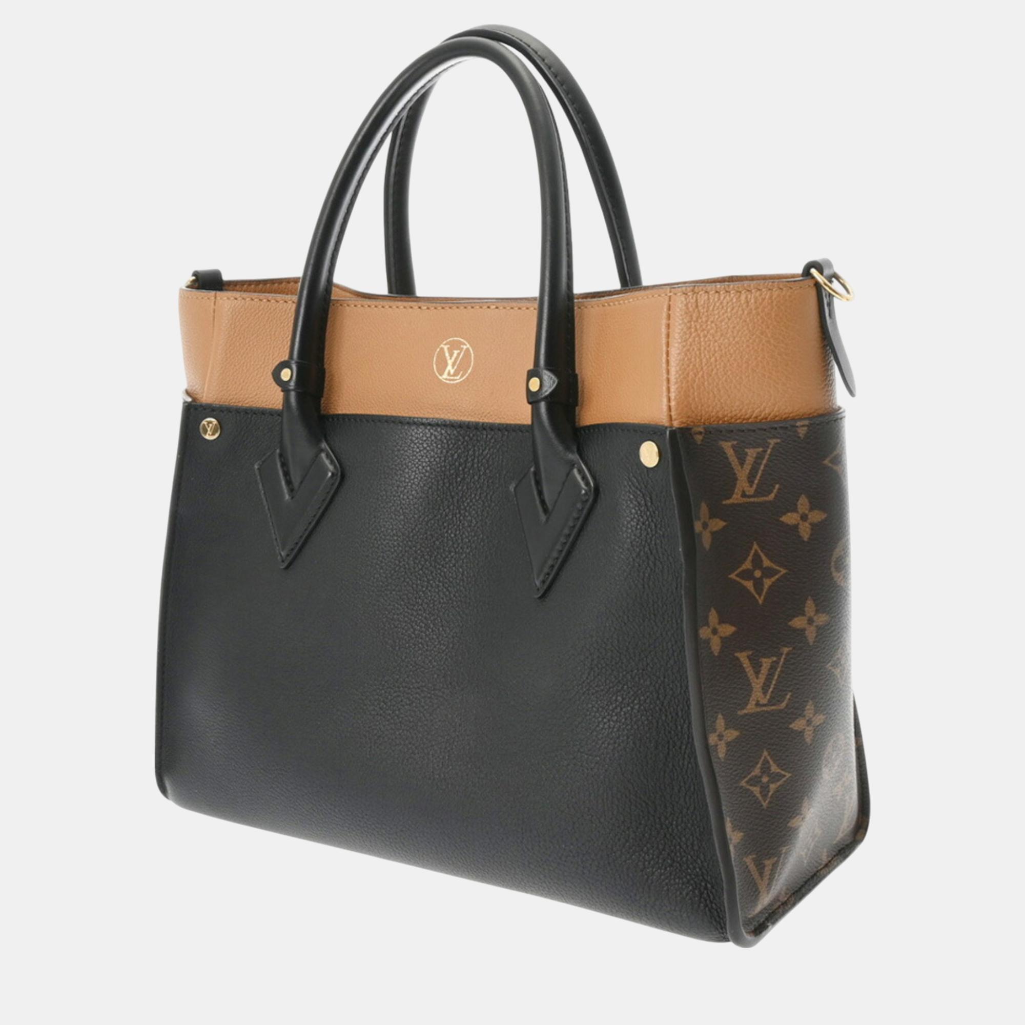 Louis Vuitton Noir Leather Monogram On My Side Mm Bag