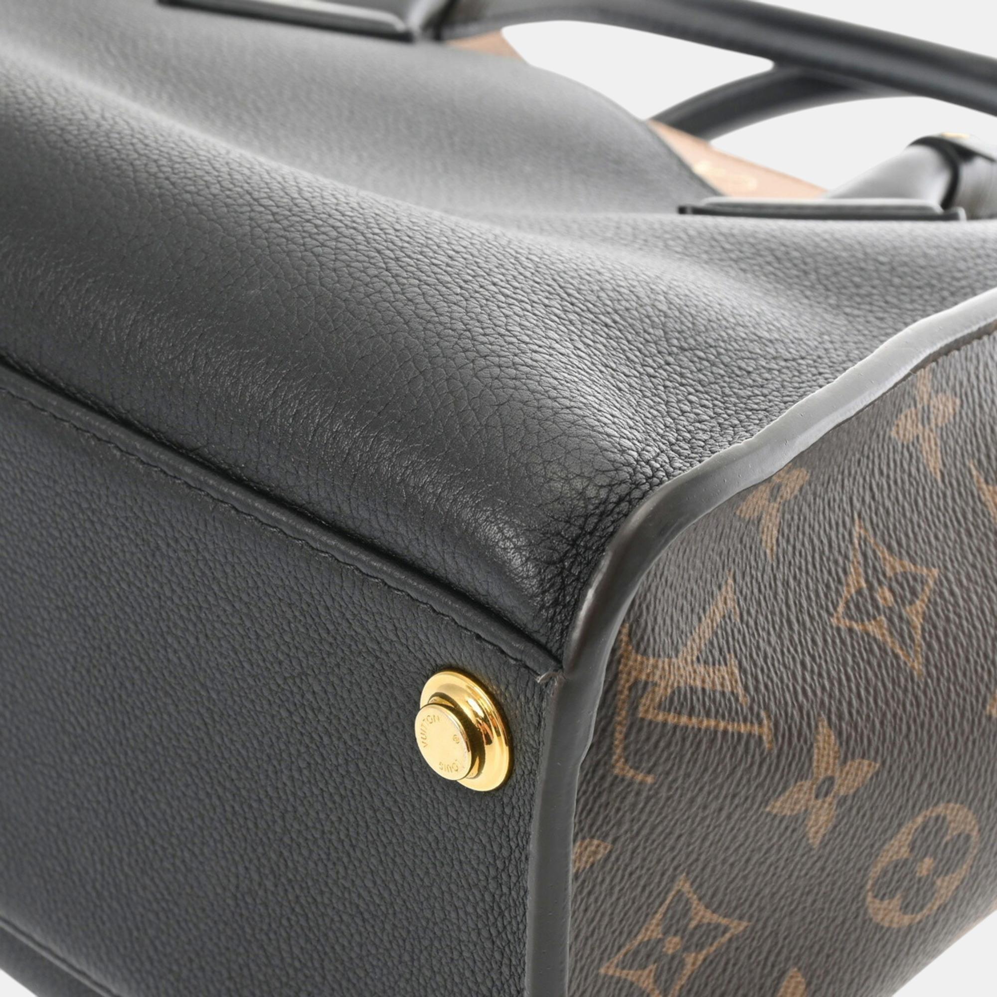 Louis Vuitton Noir Leather Monogram On My Side Mm Bag