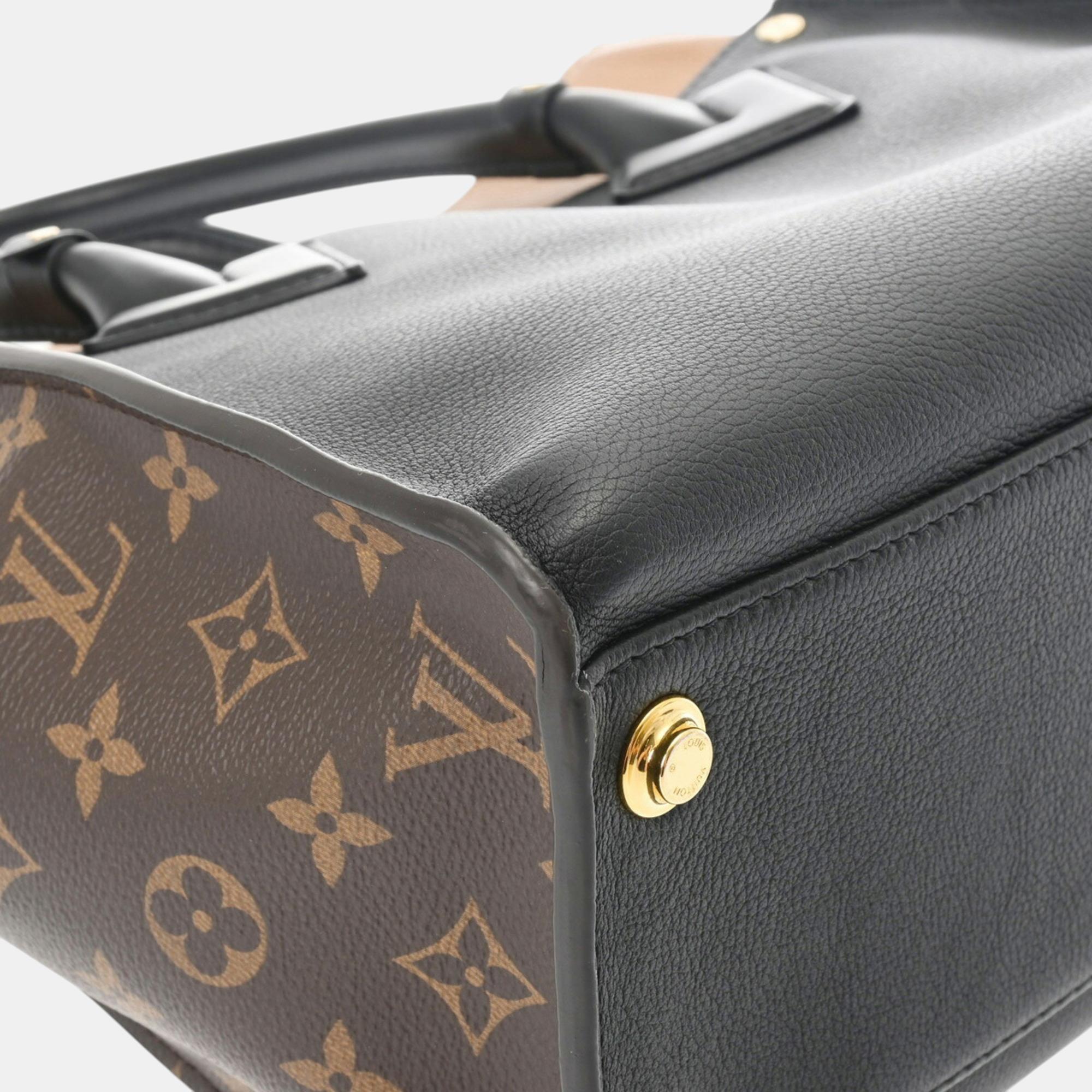 Louis Vuitton Noir Leather Monogram On My Side Mm Bag