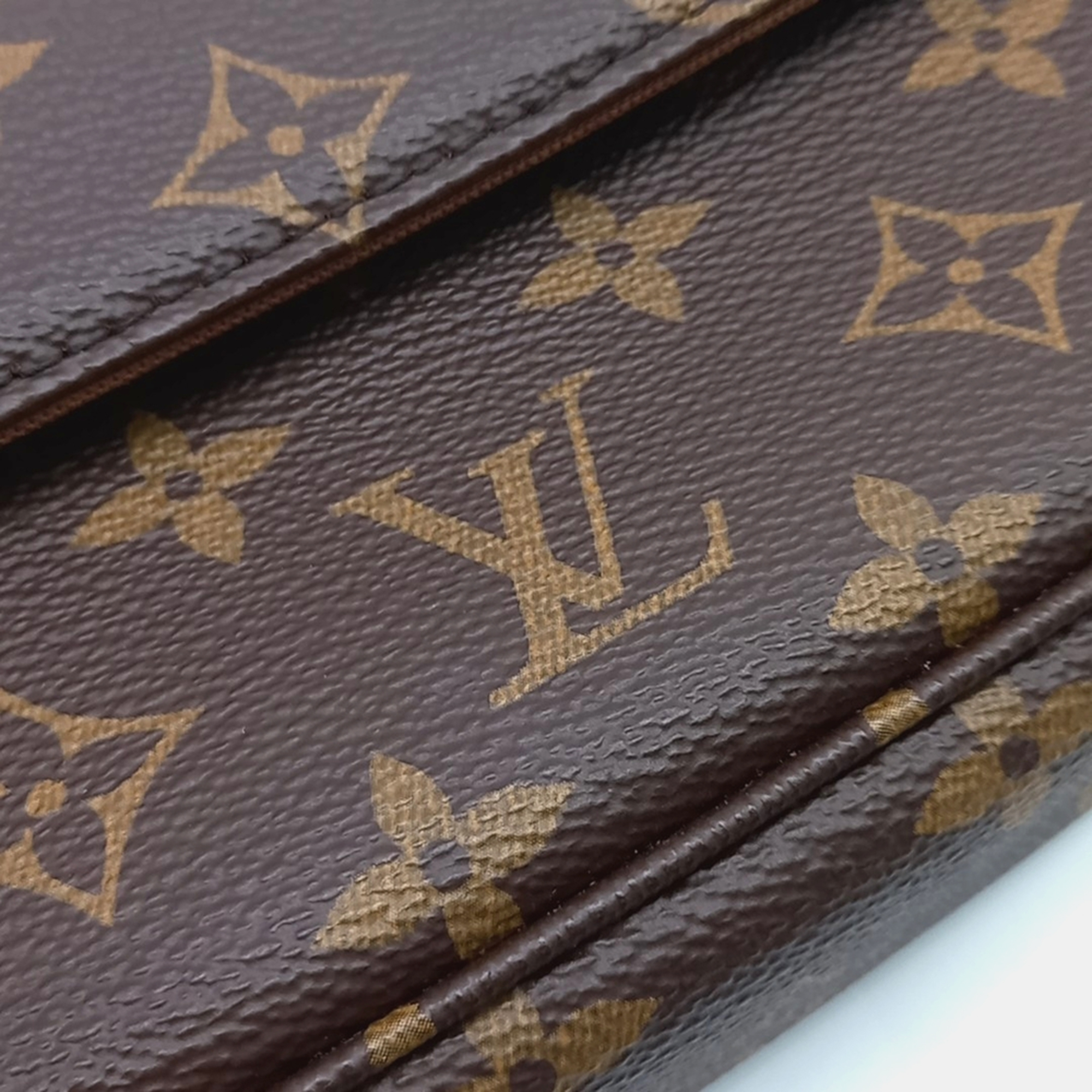 Louis Vuitton Brown Coated Canvas Monogram Wallet On Chain Ivy Bag