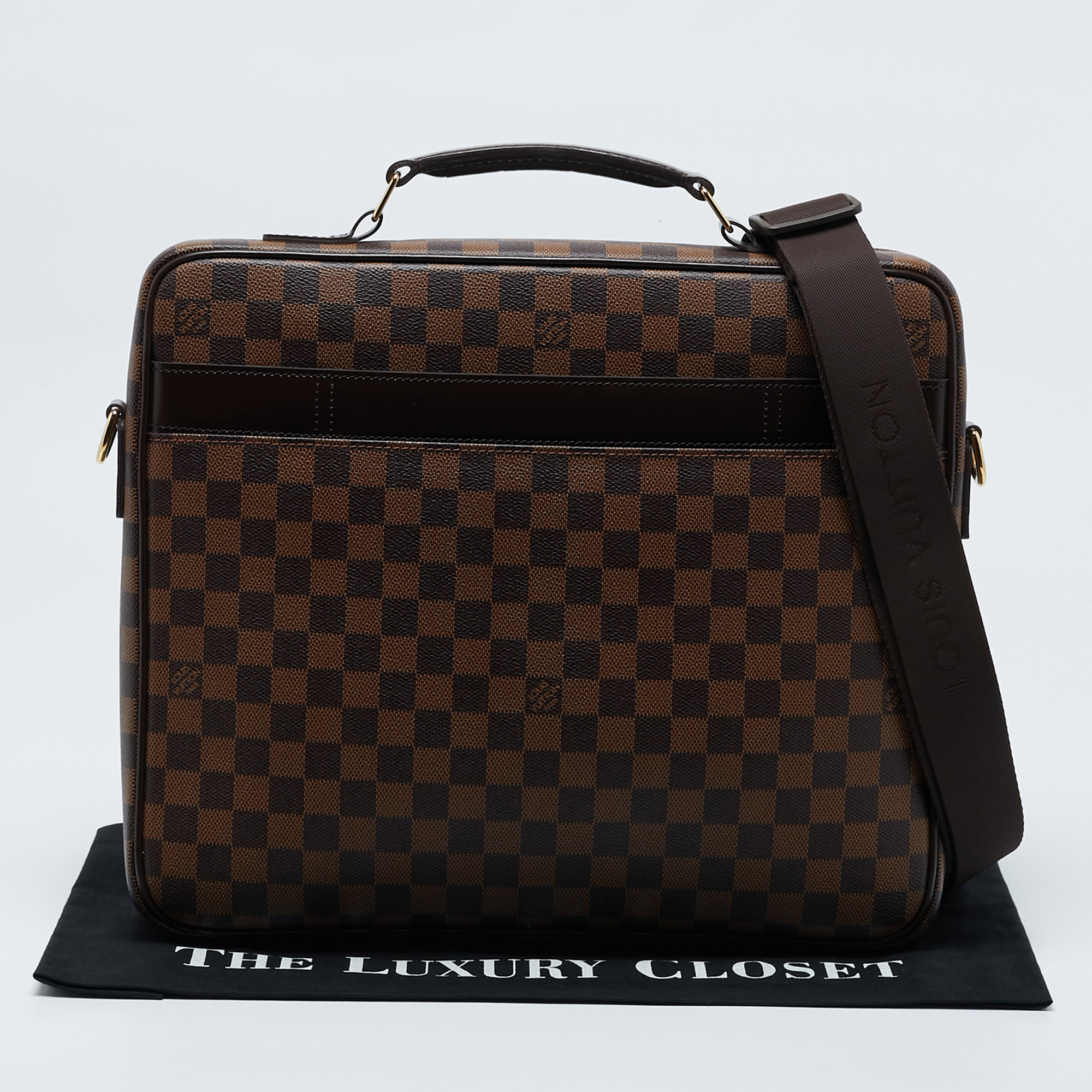 Louis Vuitton Damier Ebene Canvas And Leather Sabana Laptop Bag