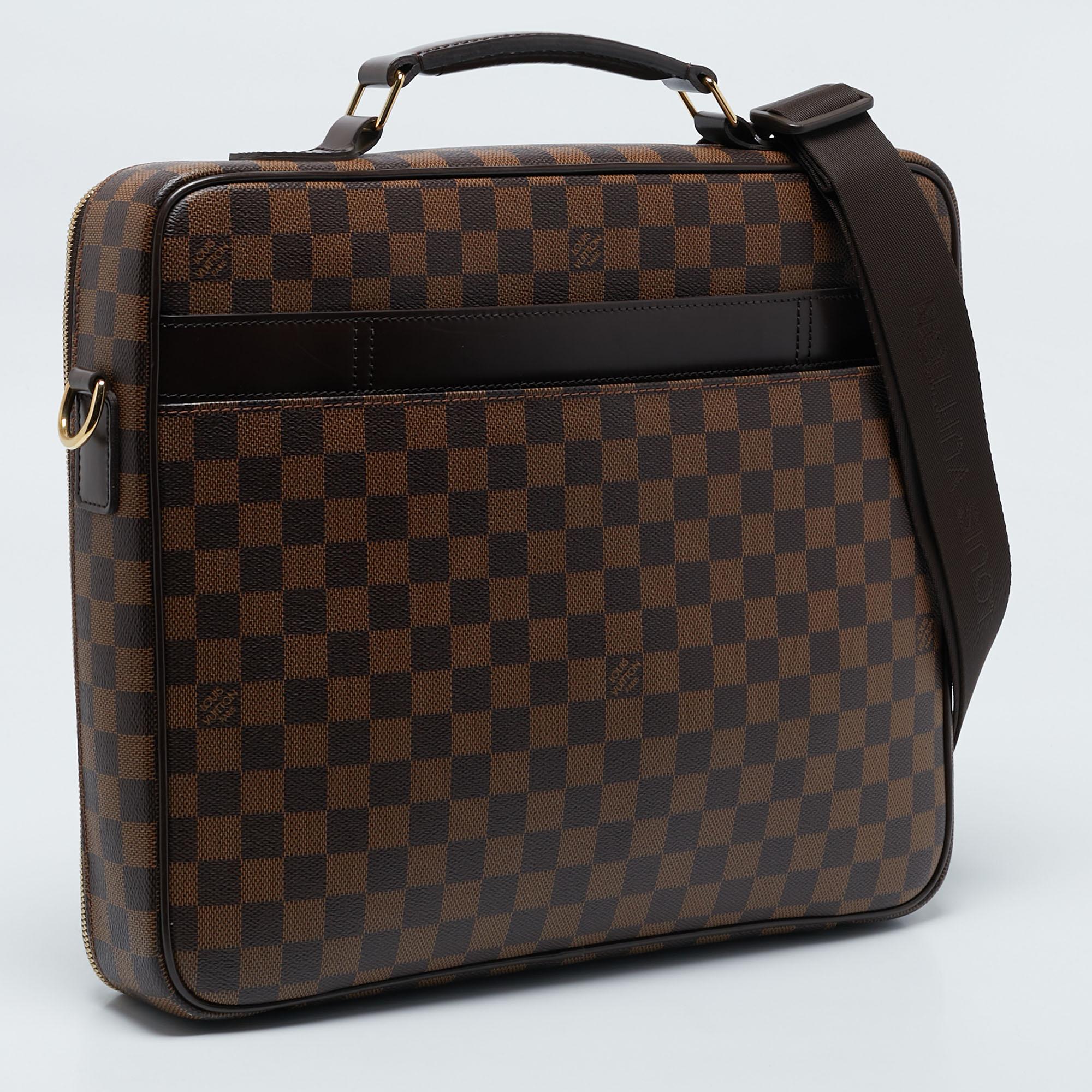 Louis Vuitton Damier Ebene Canvas And Leather Sabana Laptop Bag