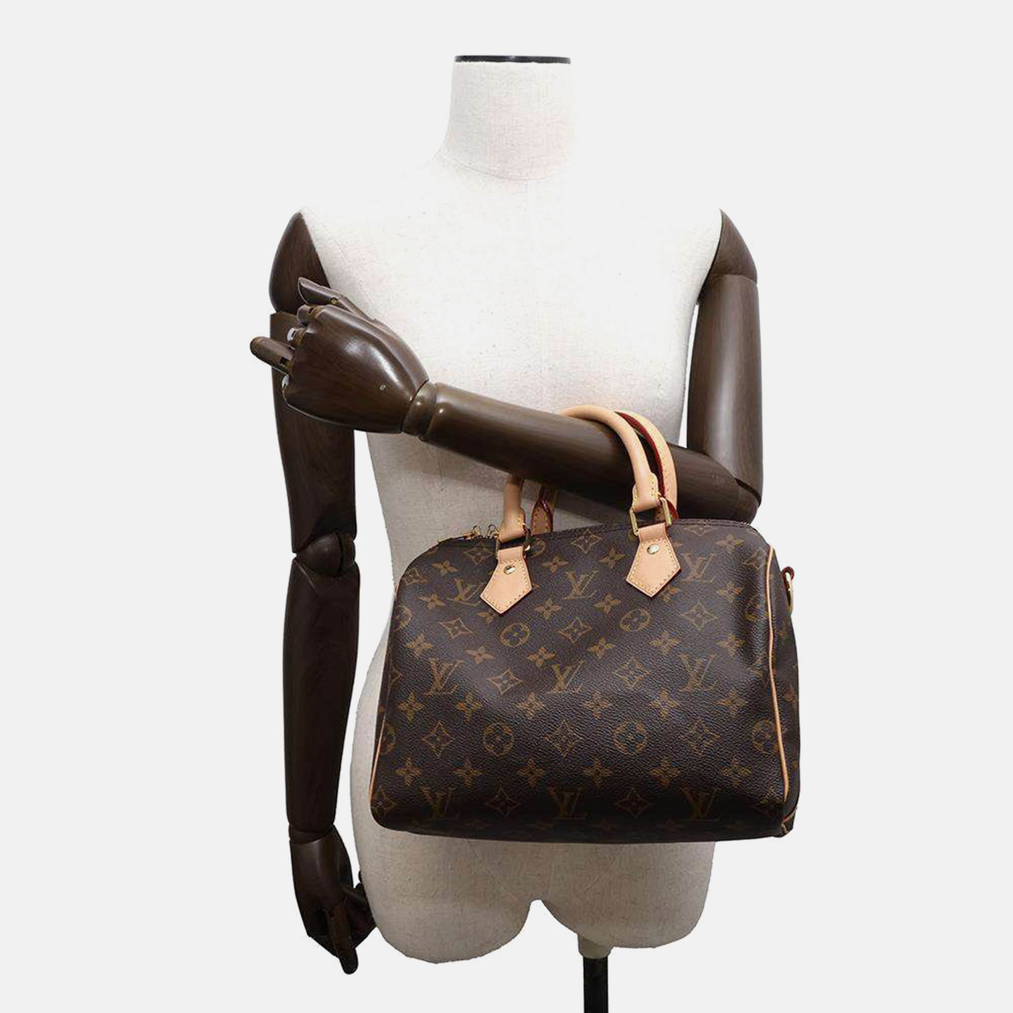 Louis Vuitton Brown Monogram Speedy Bandouliere Bag Size 25