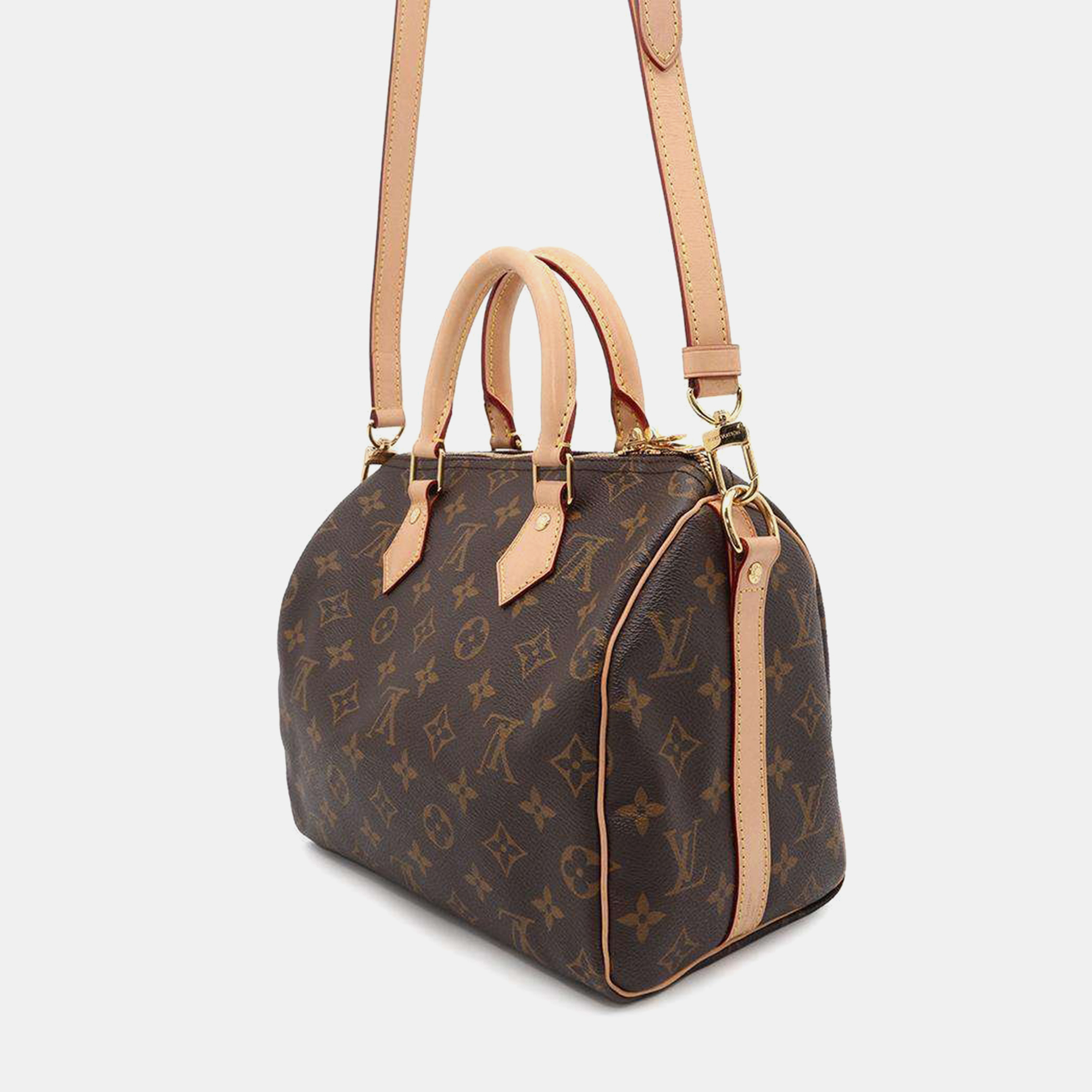 Louis Vuitton Brown Monogram Speedy Bandouliere Bag Size 25