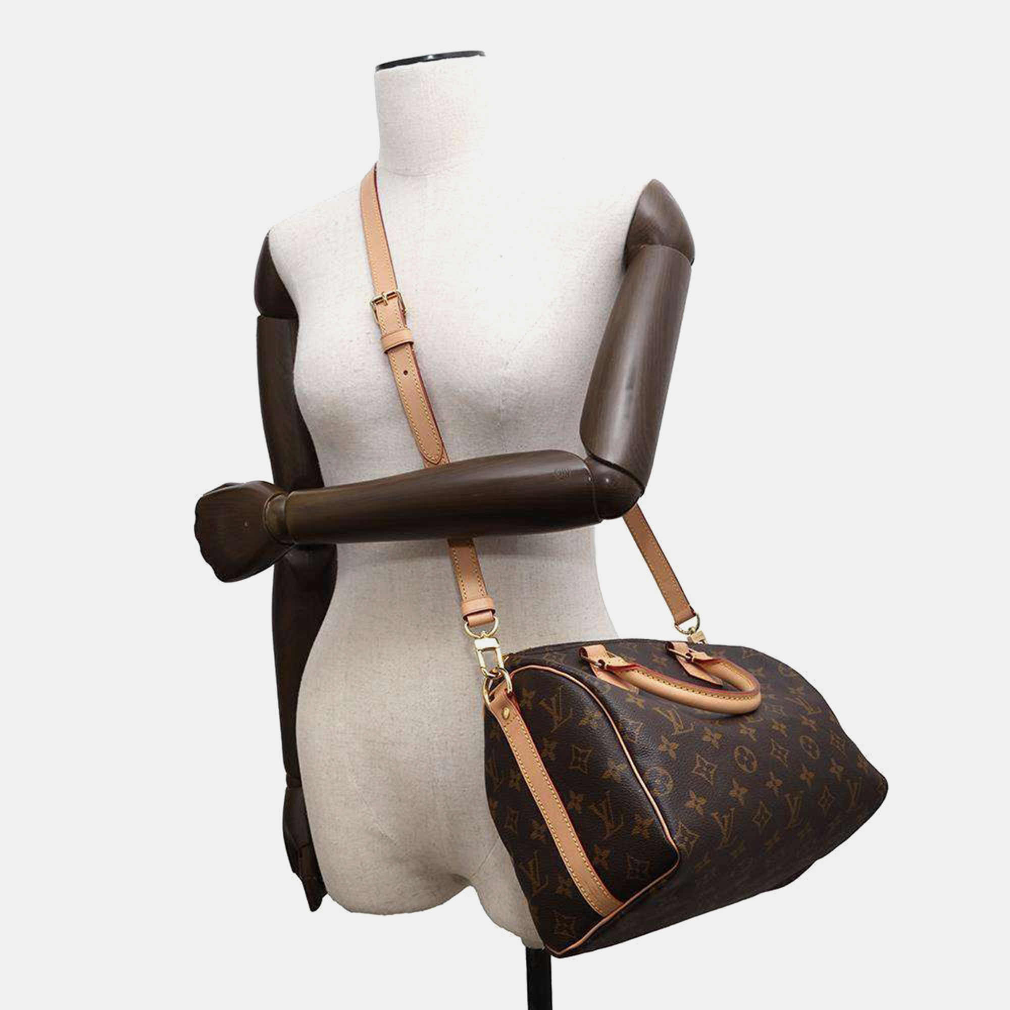 Louis Vuitton Brown Monogram Speedy Bandouliere Bag Size 25