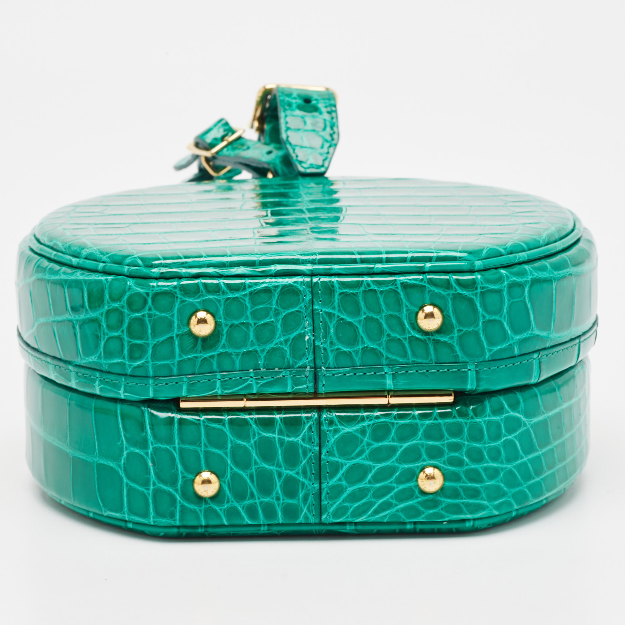 Louis Vuitton Green Crocodile Petite Boite Chapeau Bag