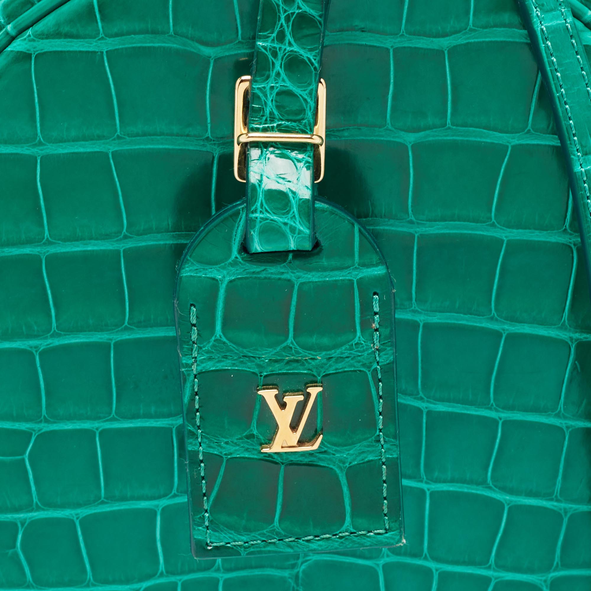 Louis Vuitton Green Crocodile Petite Boite Chapeau Bag