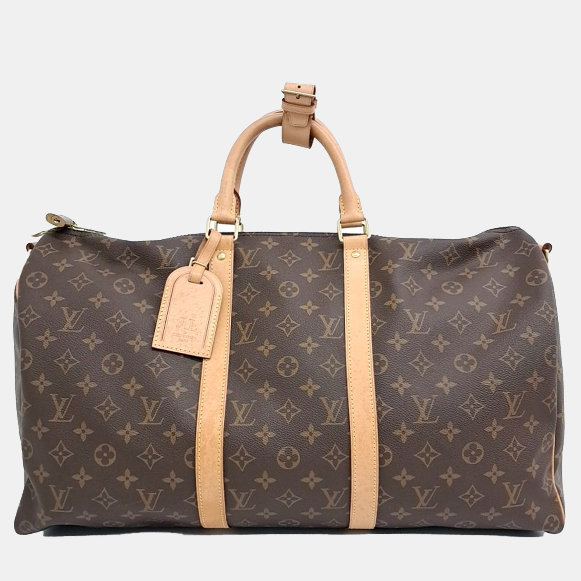 Louis Vuitton Brown Canvas Monogram Bandouliere Keepall 50 bag