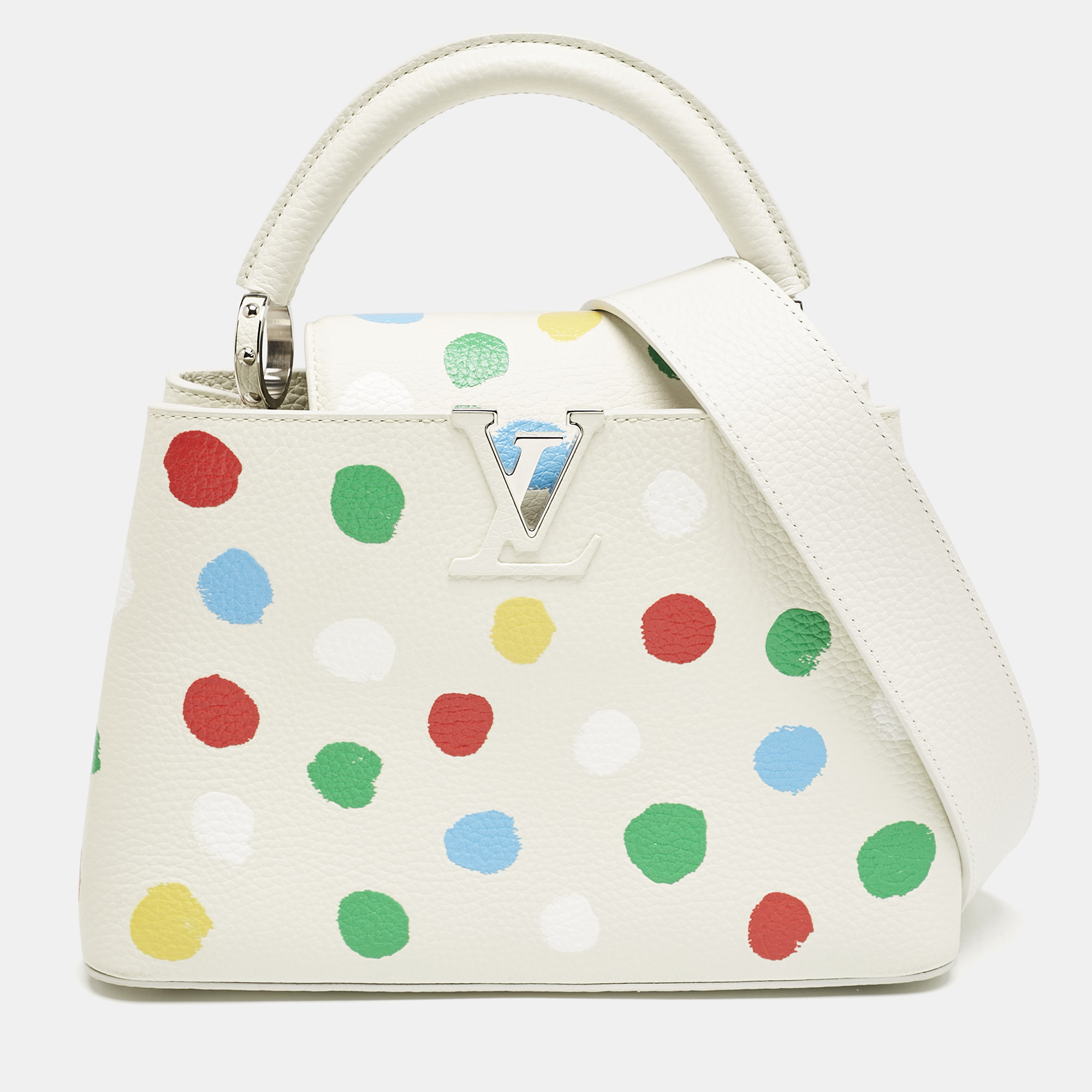 Louis Vuitton x Yayoi Kusama White Leather Painted Dots Capucines BB Bag
Louis Vuitton x Yayoi Kusama White Leather Painted Dots Capucines BB Bag