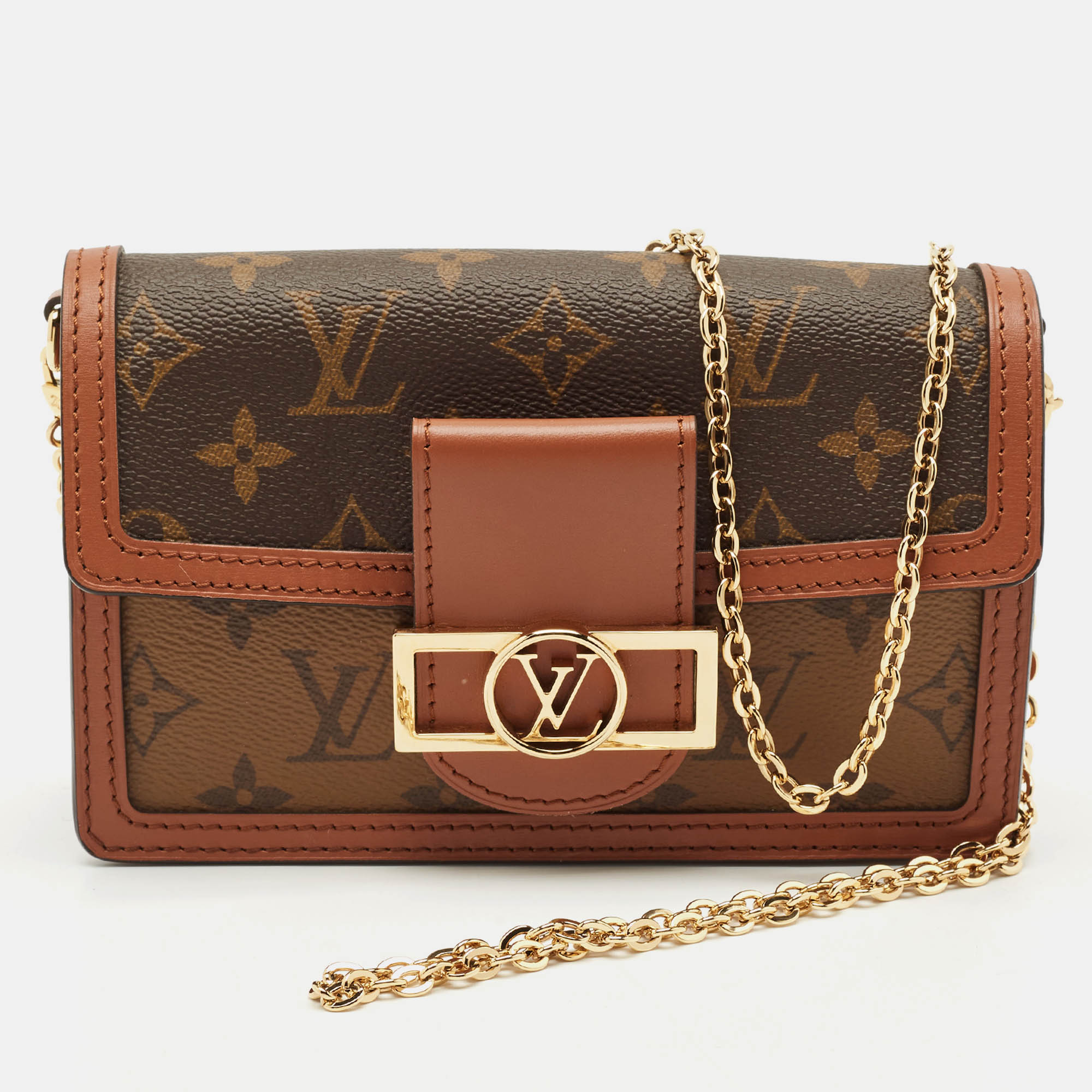 Louis Vuitton Monogram Reverse Canvas Dauphine Wallet on Chain, Brown
Louis Vuitton Monogram Reverse Canvas Dauphine Wallet on Chain, Brown
