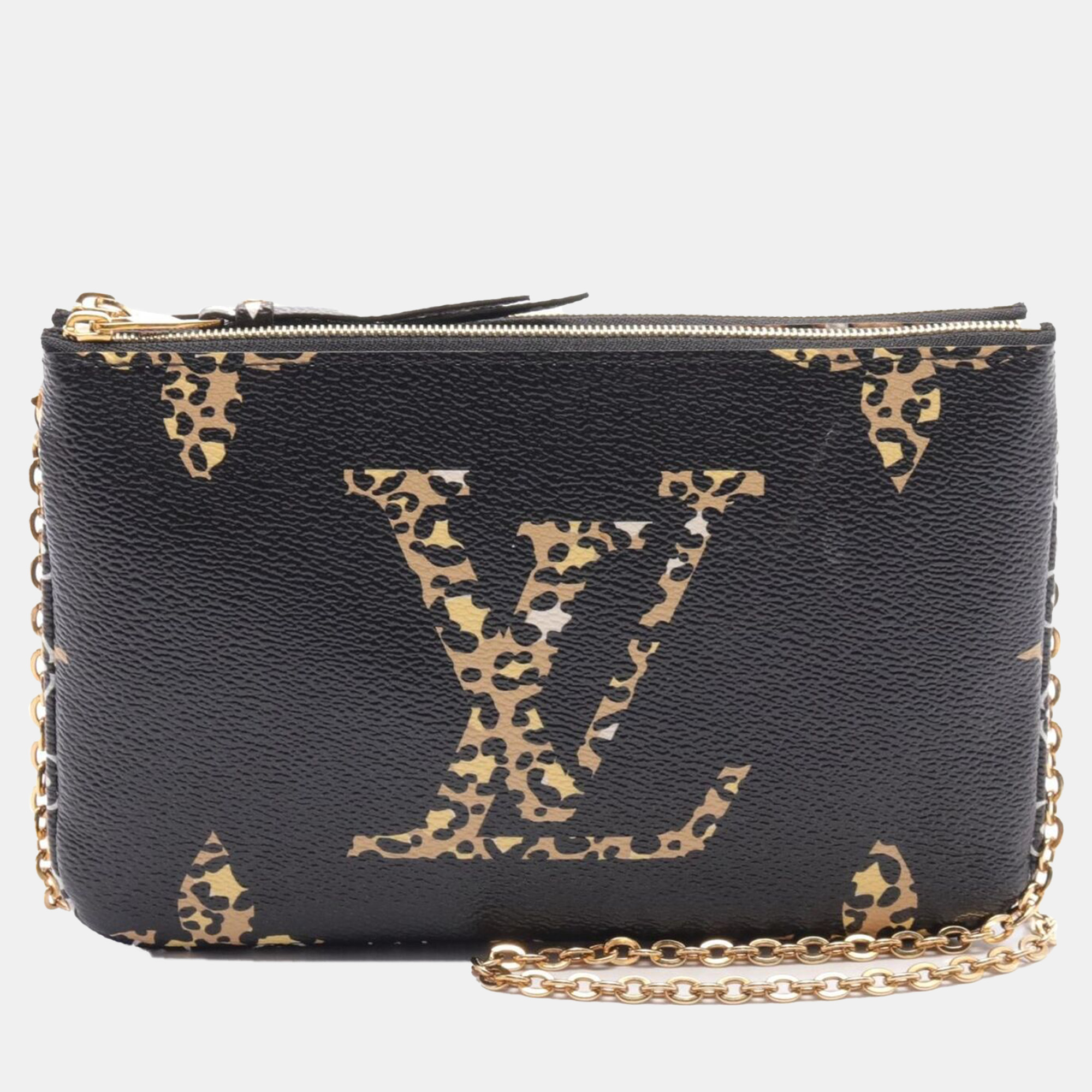 Louis Vuitton Pochette Double Zip Giant Shoulder Bag Monogram Jungle, Black
Louis Vuitton Pochette Double Zip Giant Shoulder Bag Monogram Jungle, Black