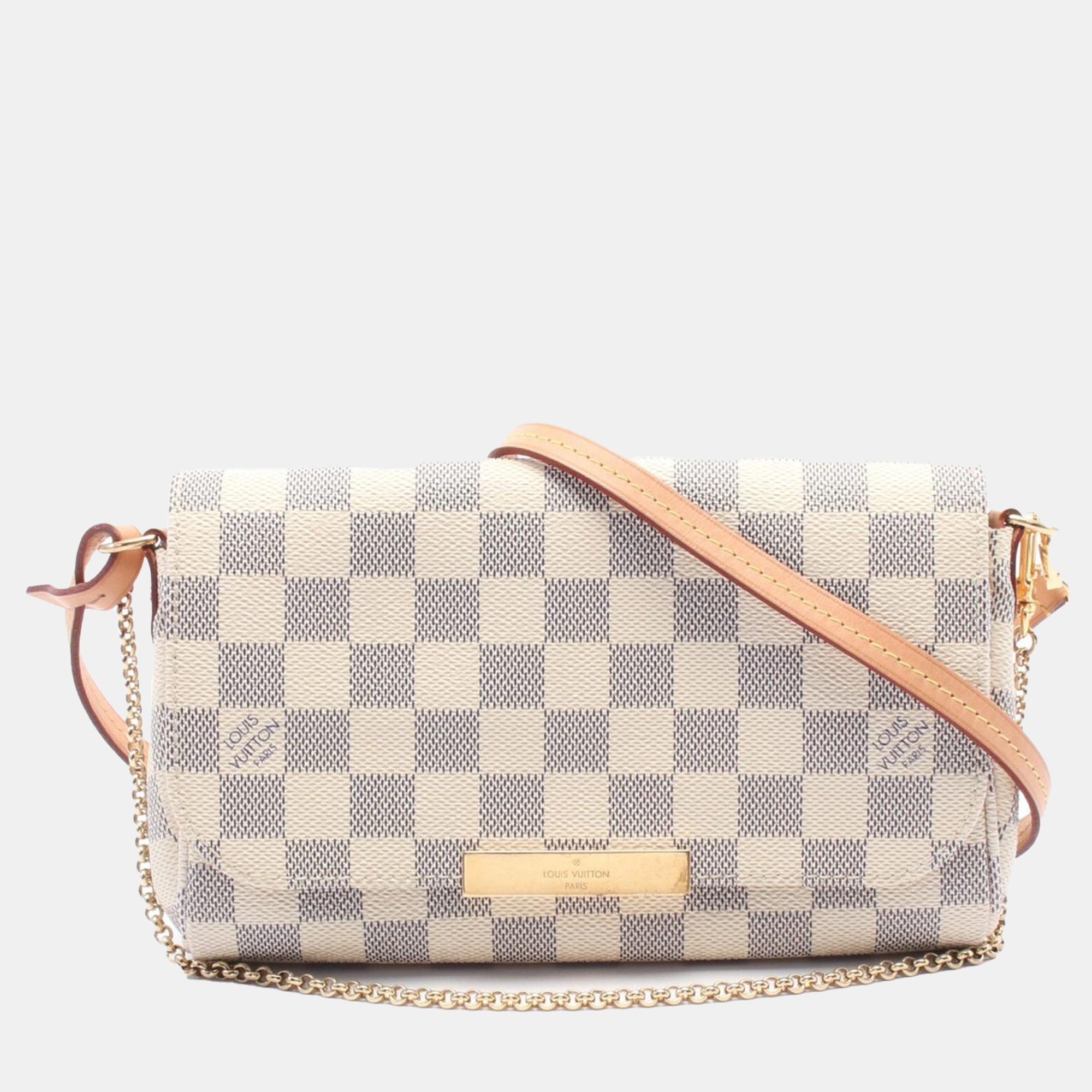 Louis Vuitton Favorite Pm Hand Shoulder Crossbody Bag Damier Azur Leather, White
Louis Vuitton Favorite Pm Hand Shoulder Crossbody Bag Damier Azur Leather, White