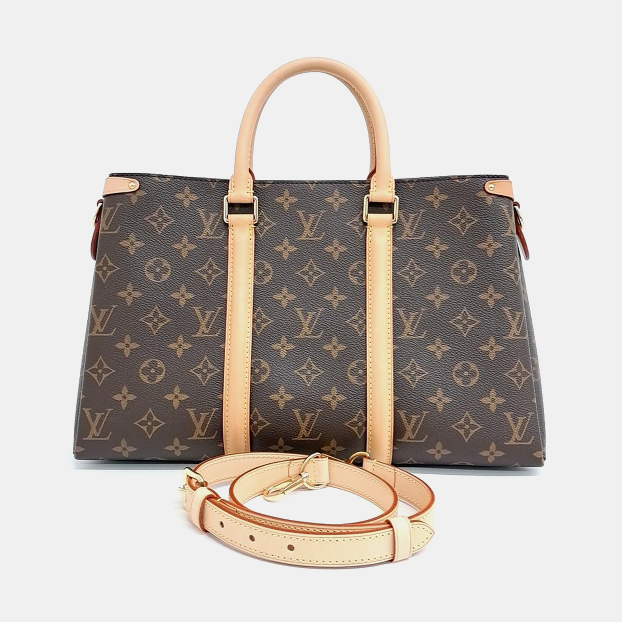 Louis Vuitton Brown Coated Raffia and Leather Louis Vuitton Brown Coated Canvas and Leather Monogram Souplo MM bag
Louis Vuitton Brown Coated Raffia and Leather Louis Vuitton Brown Coated Canvas and Leather Monogram Souplo MM bag