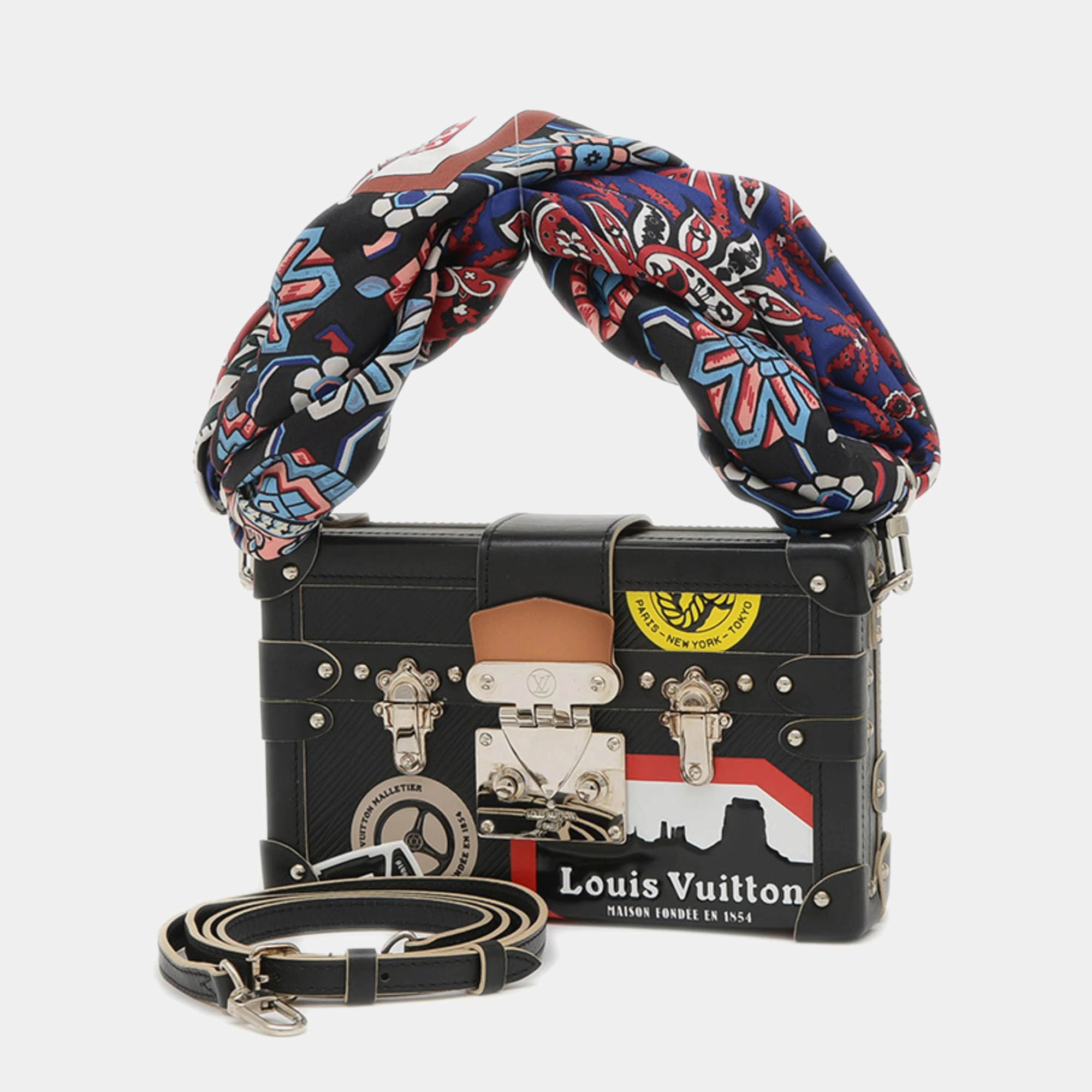 Louis Vuitton Black Epi Leather Petite Malle World Tour Shoulder Bag
Louis Vuitton Black Epi Leather Petite Malle World Tour Shoulder Bag