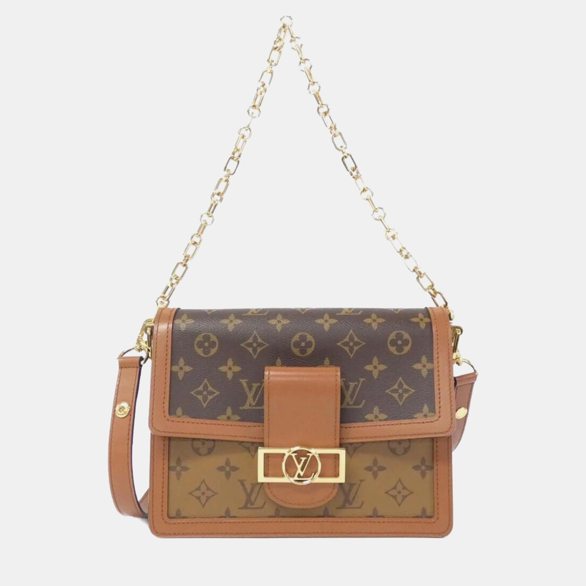 Louis Vuitton Brown Monogram Reverse Dauphine MM Shoulder Bag
Louis Vuitton Brown Monogram Reverse Dauphine MM Shoulder Bag