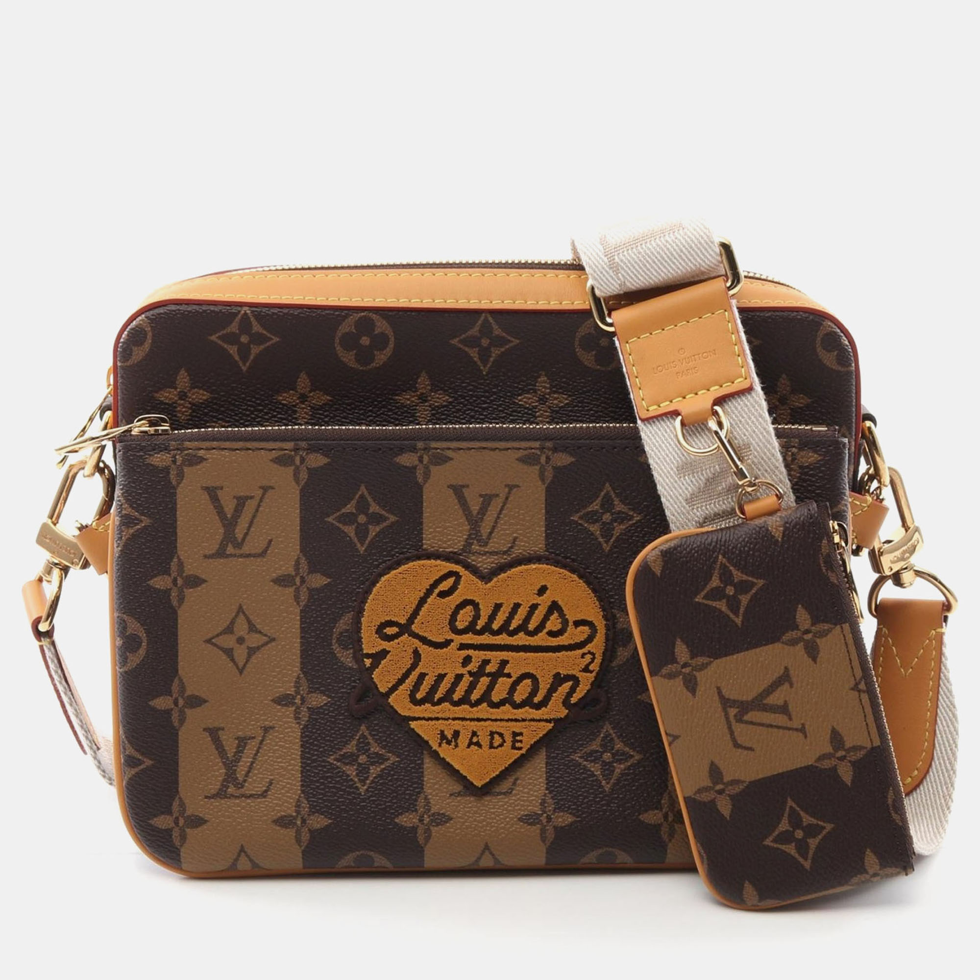 Louis Vuitton Monogram Stripe Nigo Trio Messenger Crossbody Bag, Brown
Louis Vuitton Monogram Stripe Nigo Trio Messenger Crossbody Bag, Brown